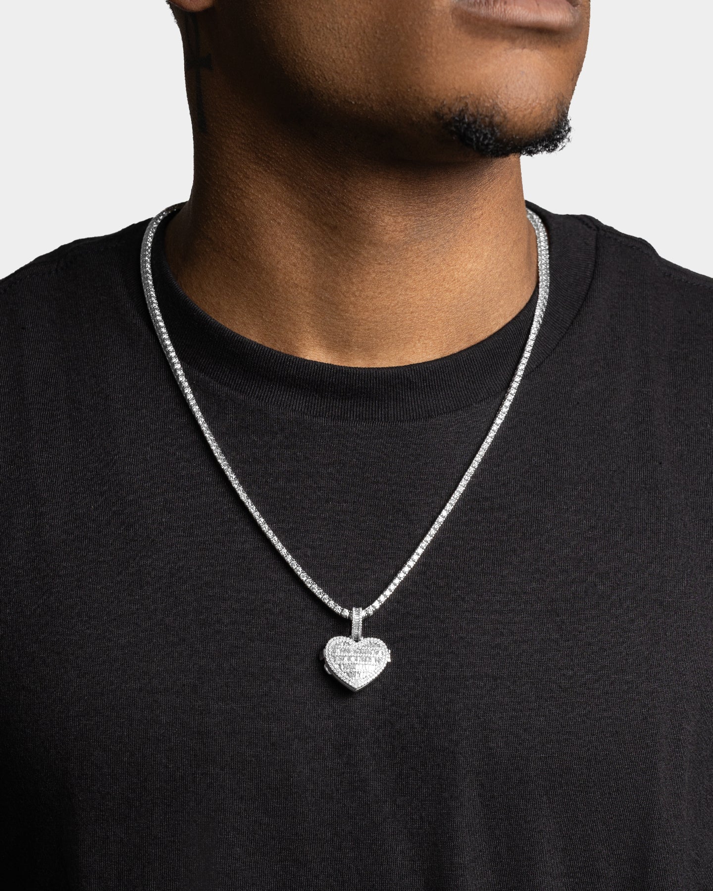 White Gold Heart Locket Diamond Pendant | The Ice Champ