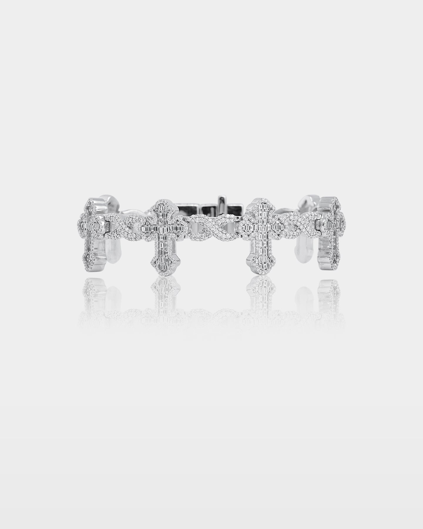18K Gold Infinity & Cross Diamond Bracelet | The Ice Champ Jewelry USA