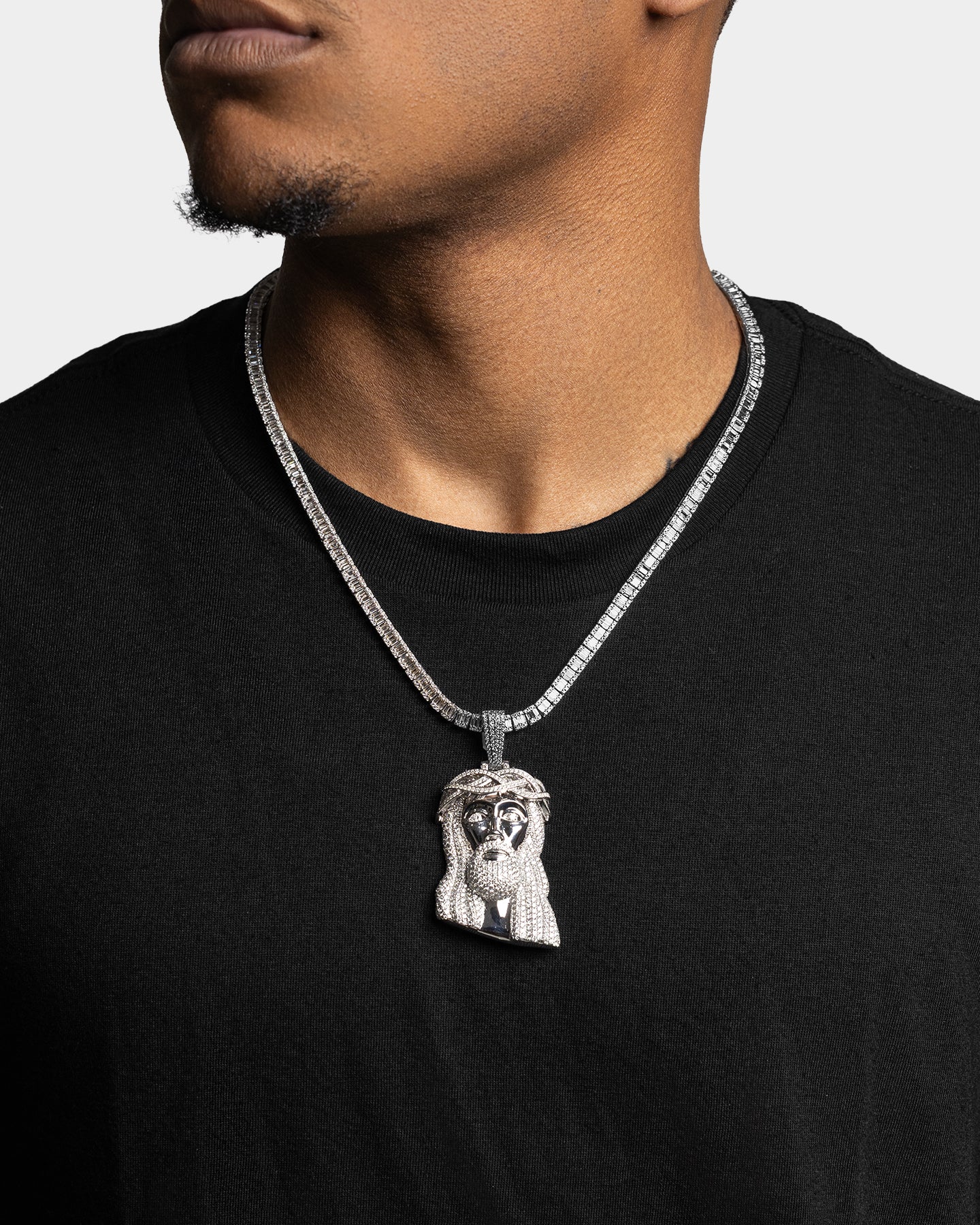 White Gold Jesus Diamond Pendant | Noah's Fine Watches Dallas