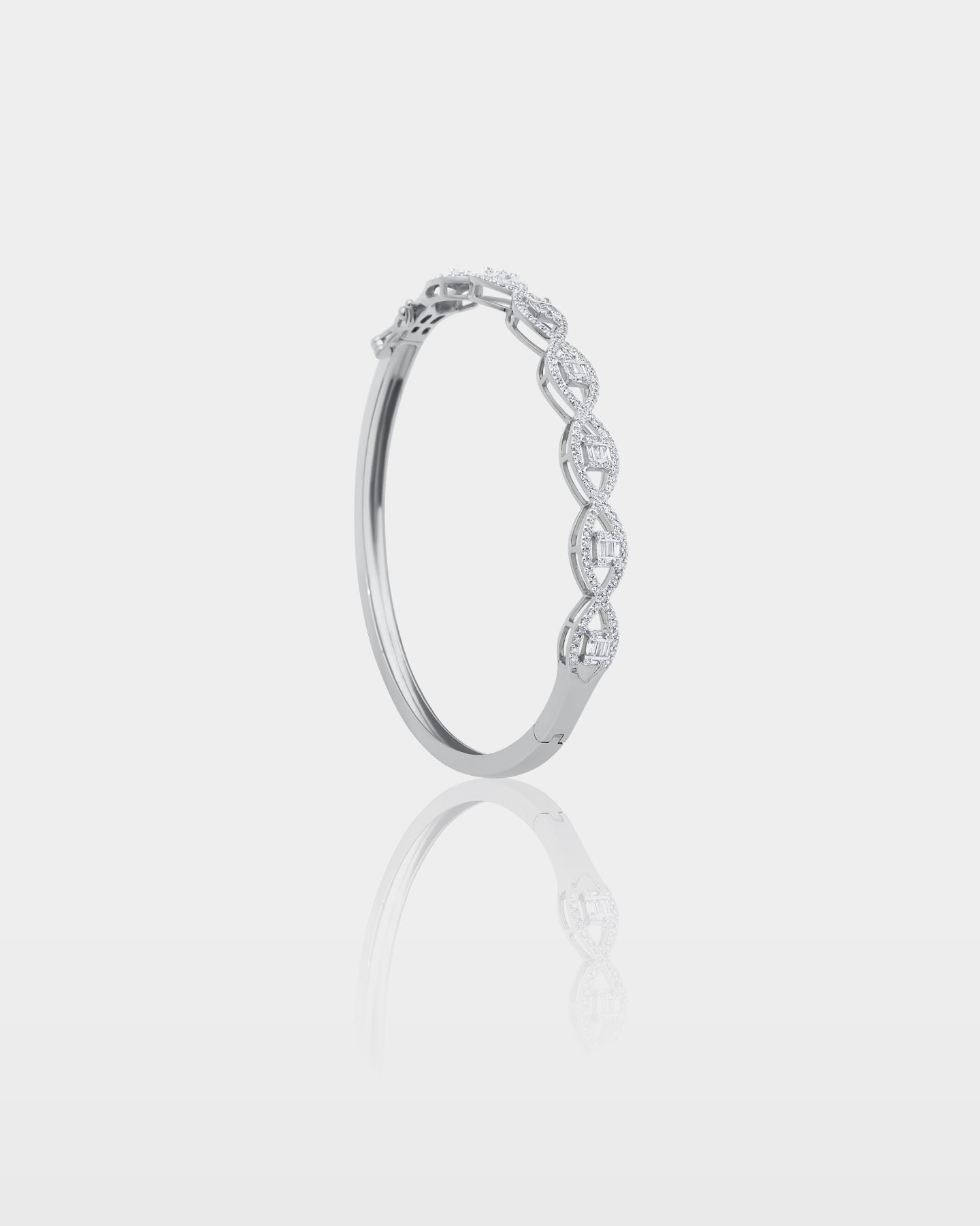 White Gold Marquise Diamond Bangle Bracelet | The Ice Champ DFW, Texas