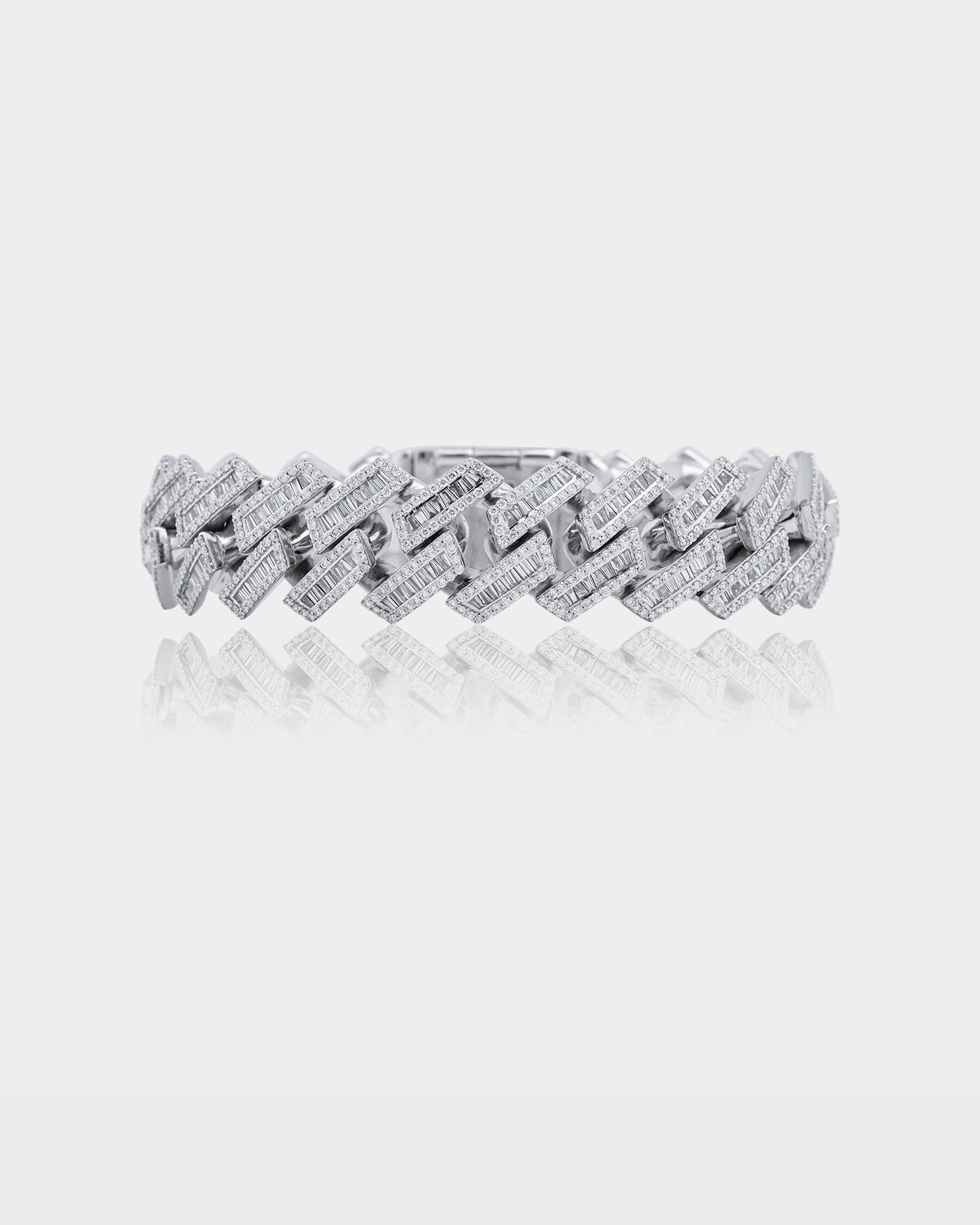 White Gold Miami Cuban Link Diamond Bracelet | The Ice Champ TX