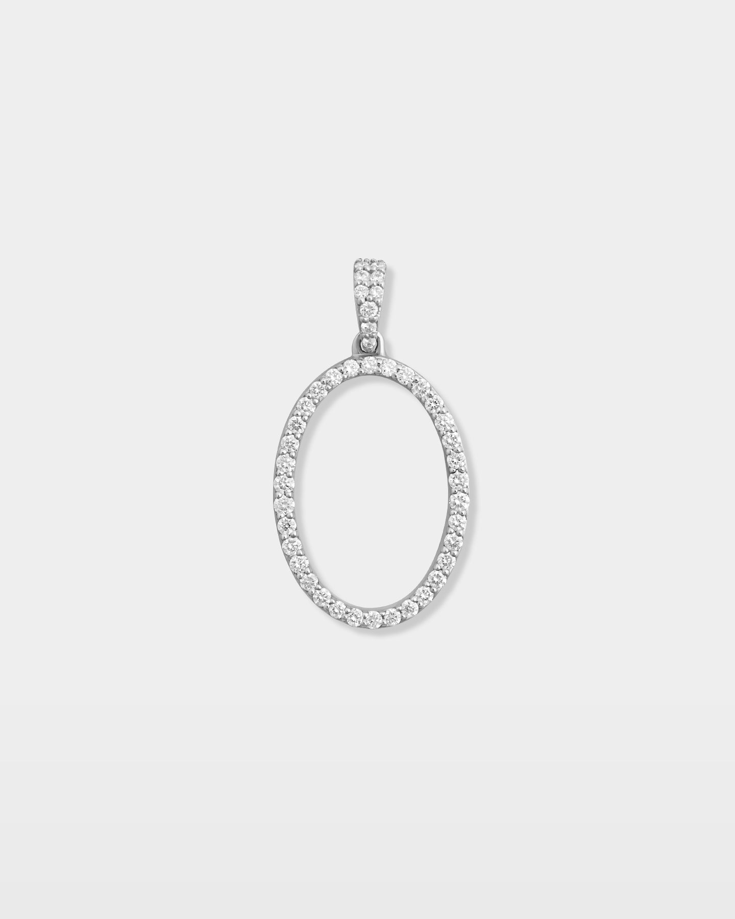 White Gold "O" Letter Initial Pendant | The Ice Champ Jewelry Dallas