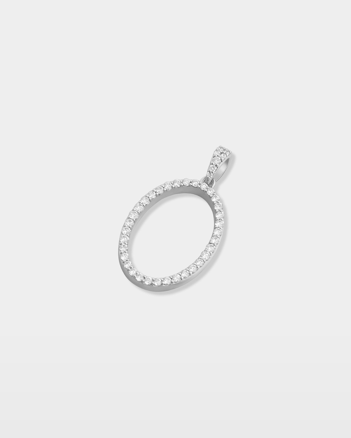 White Gold "O" Letter Initial Pendant | The Ice Champ Jewelry Dallas