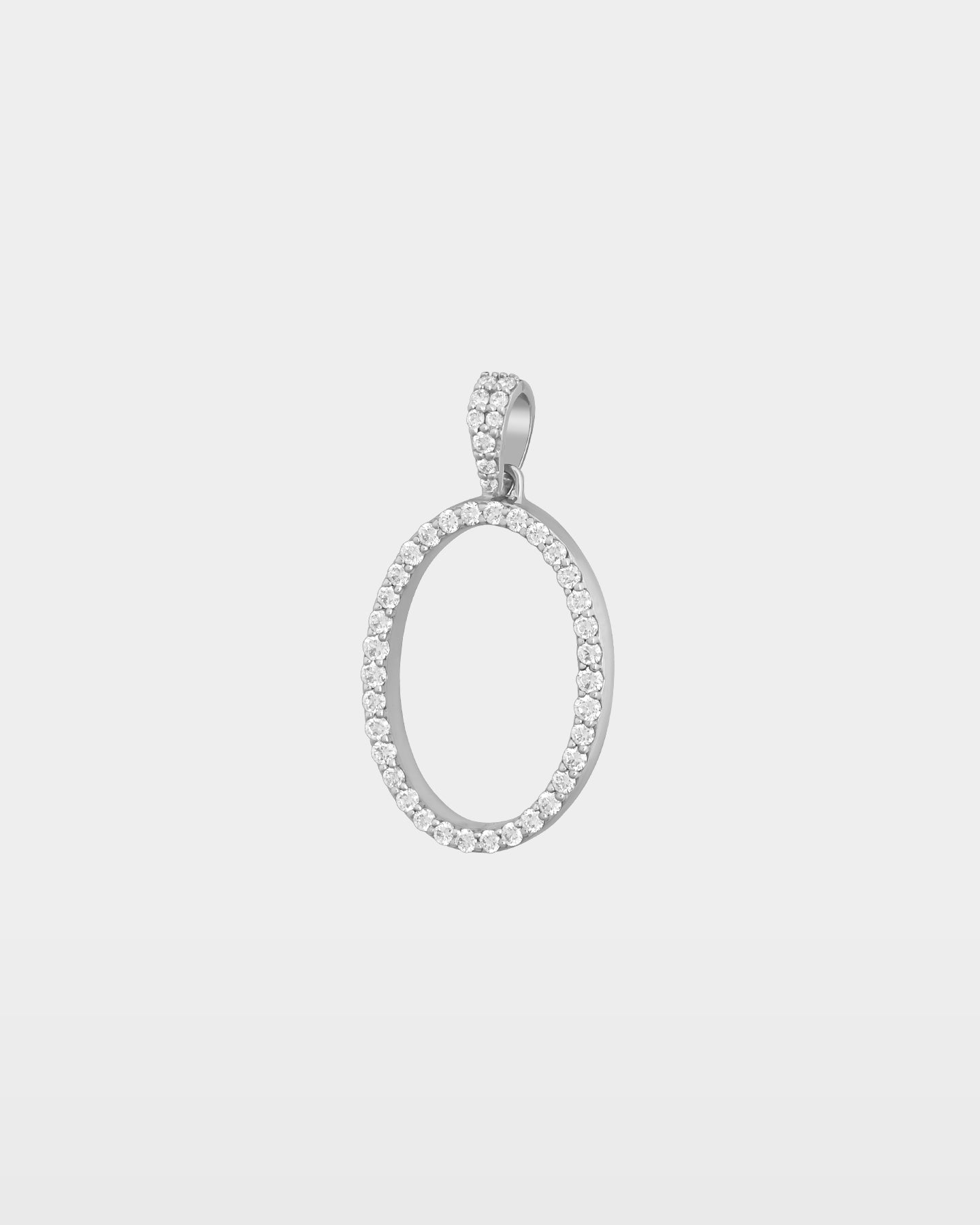 White Gold "O" Letter Initial Pendant | The Ice Champ Jewelry Dallas