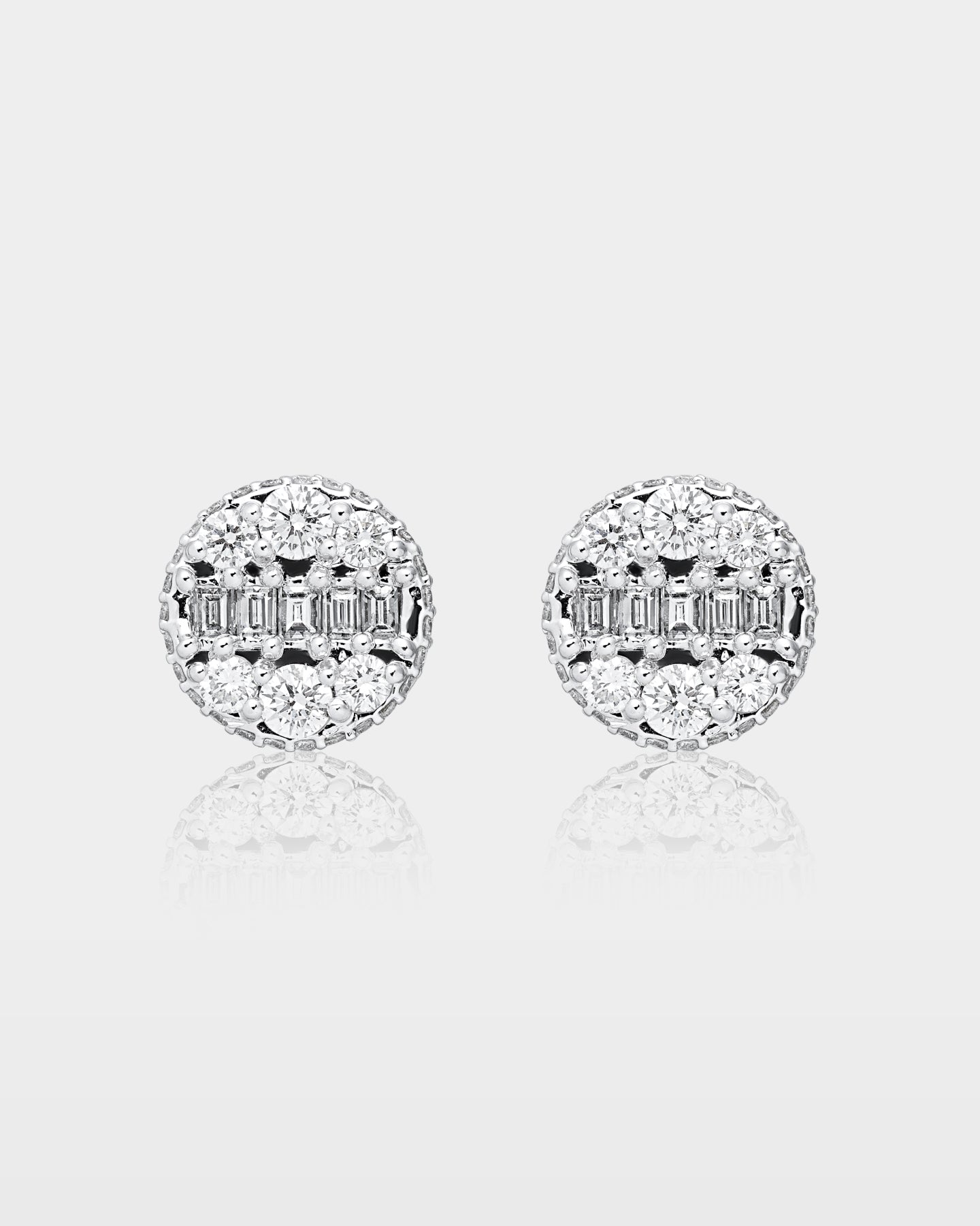White Gold Ornate Cluster Diamond Studs | The Ice Champ Dallas, TX