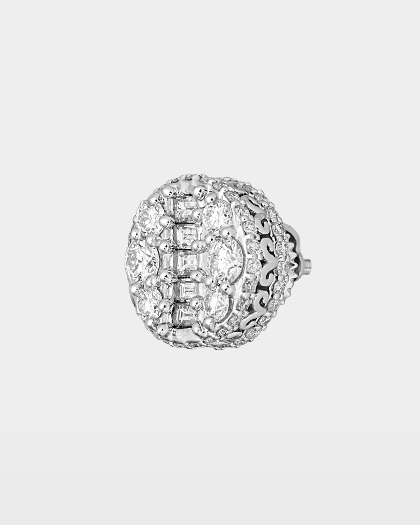 White Gold Ornate Cluster Diamond Studs | The Ice Champ Dallas, TX