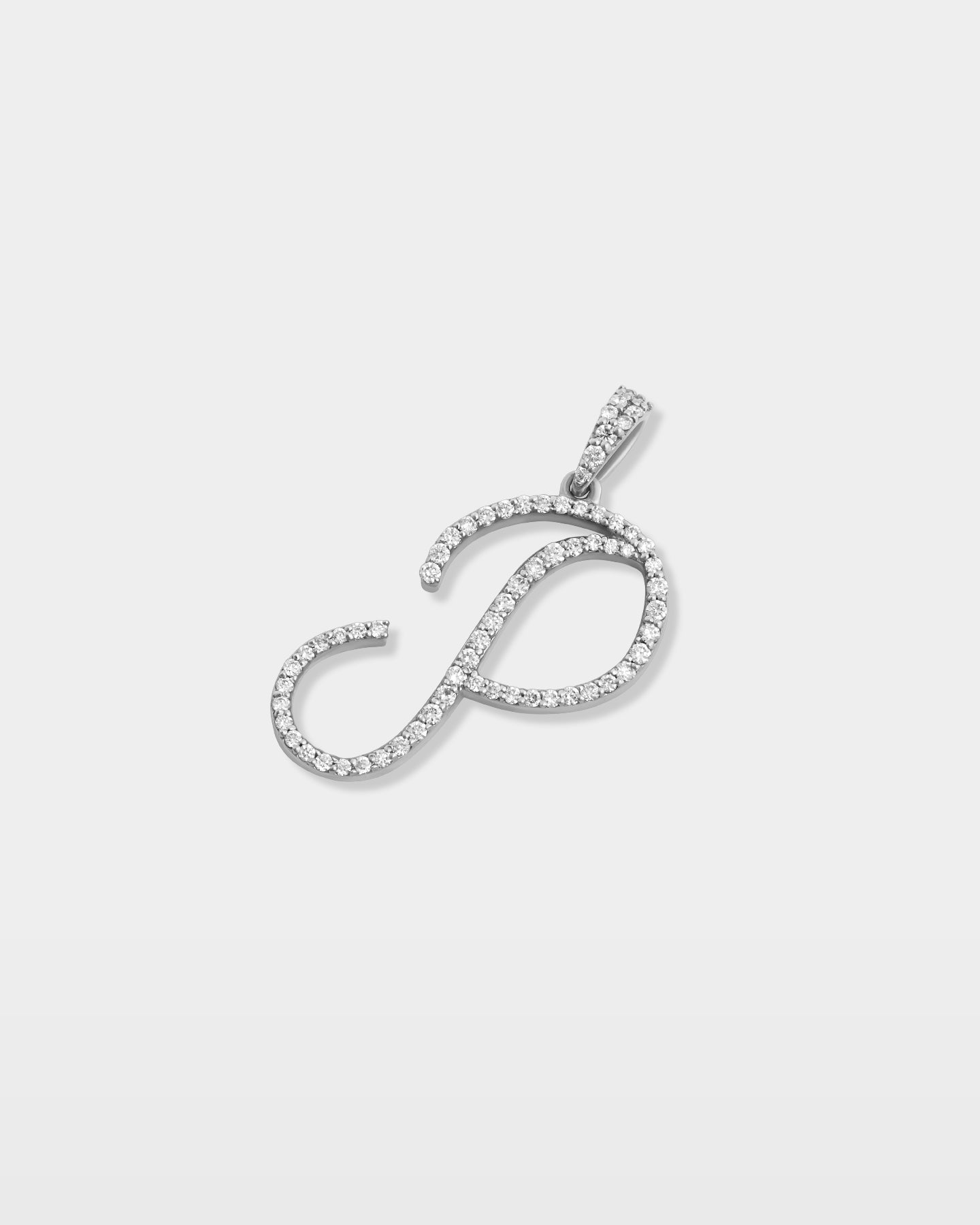 White Gold "P" Letter Diamond Pendant | The Ice Champ TX