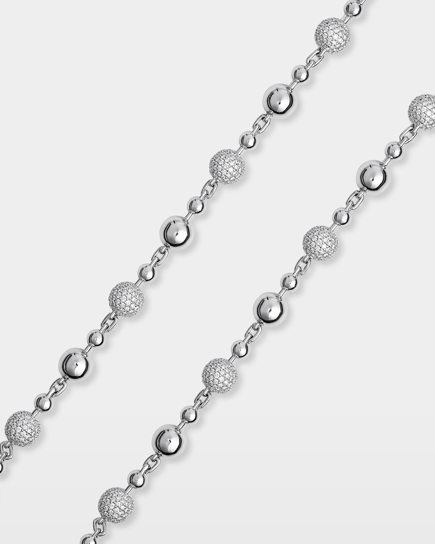 Mens Pavé Bead & Ball Diamond Link Chain | The Ice Champ TX