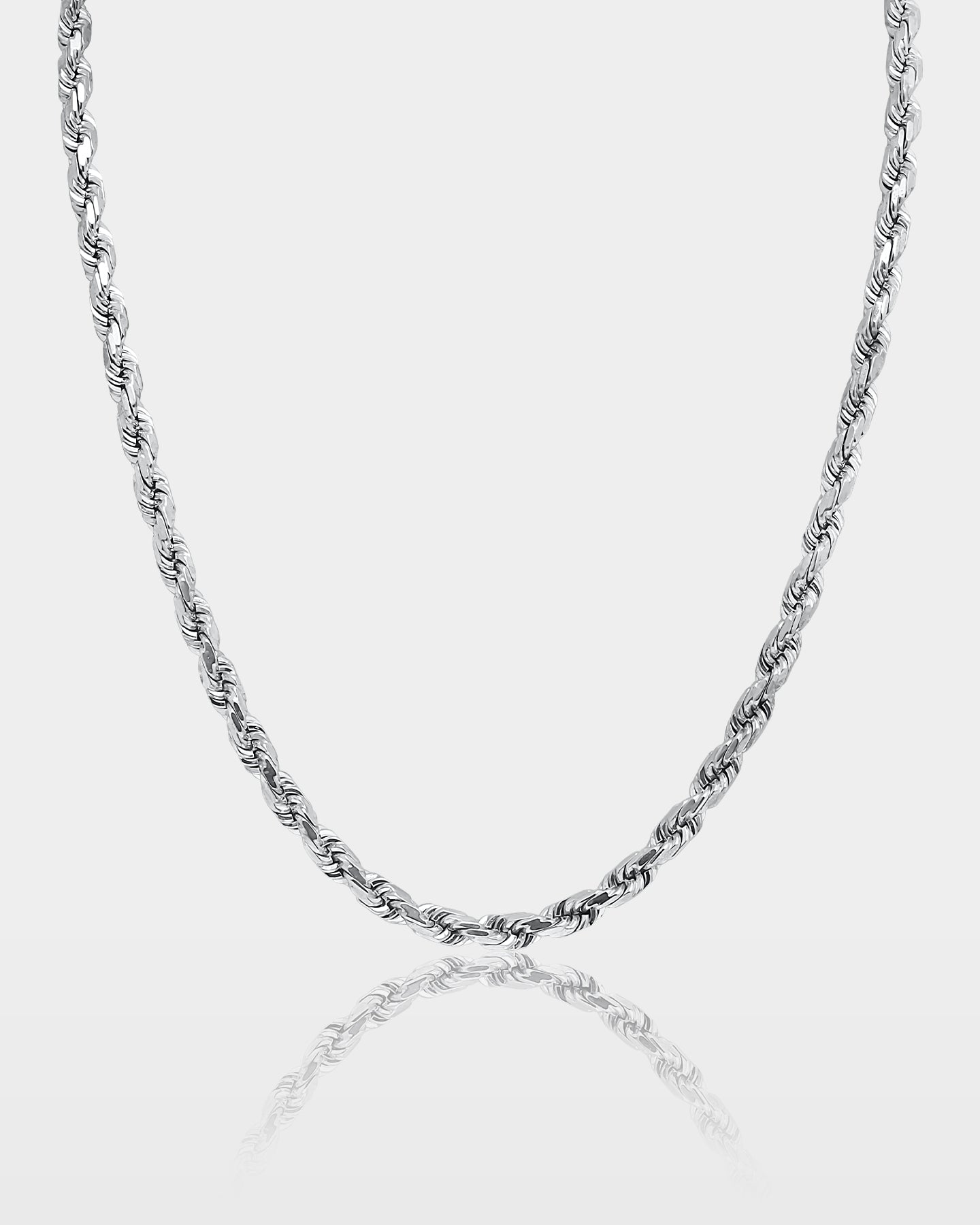 White Gold Rope Chain 5MM | The Ice Champ Men's Gold Jewelry Dallas