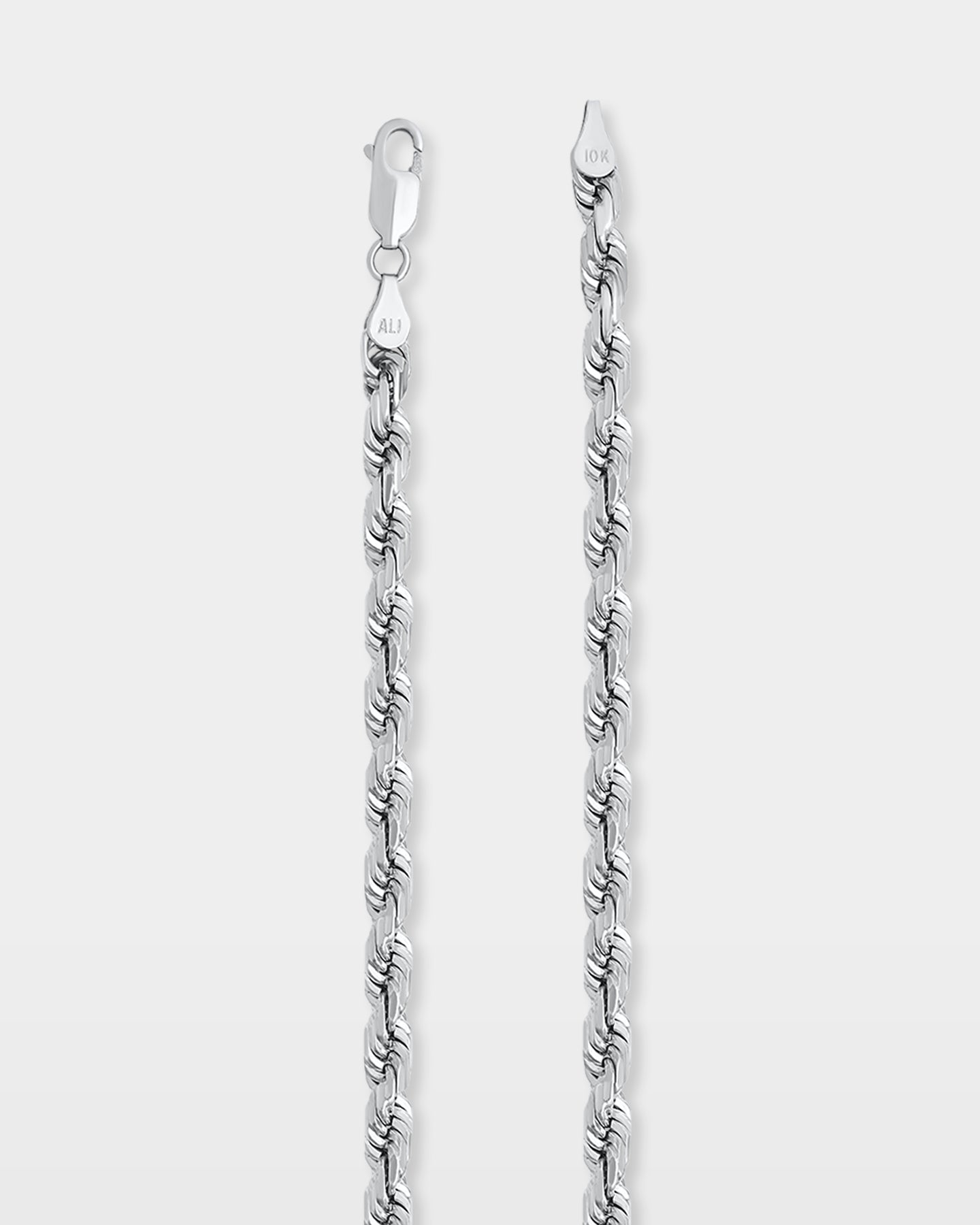 White Gold Rope Chain 5MM | The Ice Champ Men's Gold Jewelry Dallas