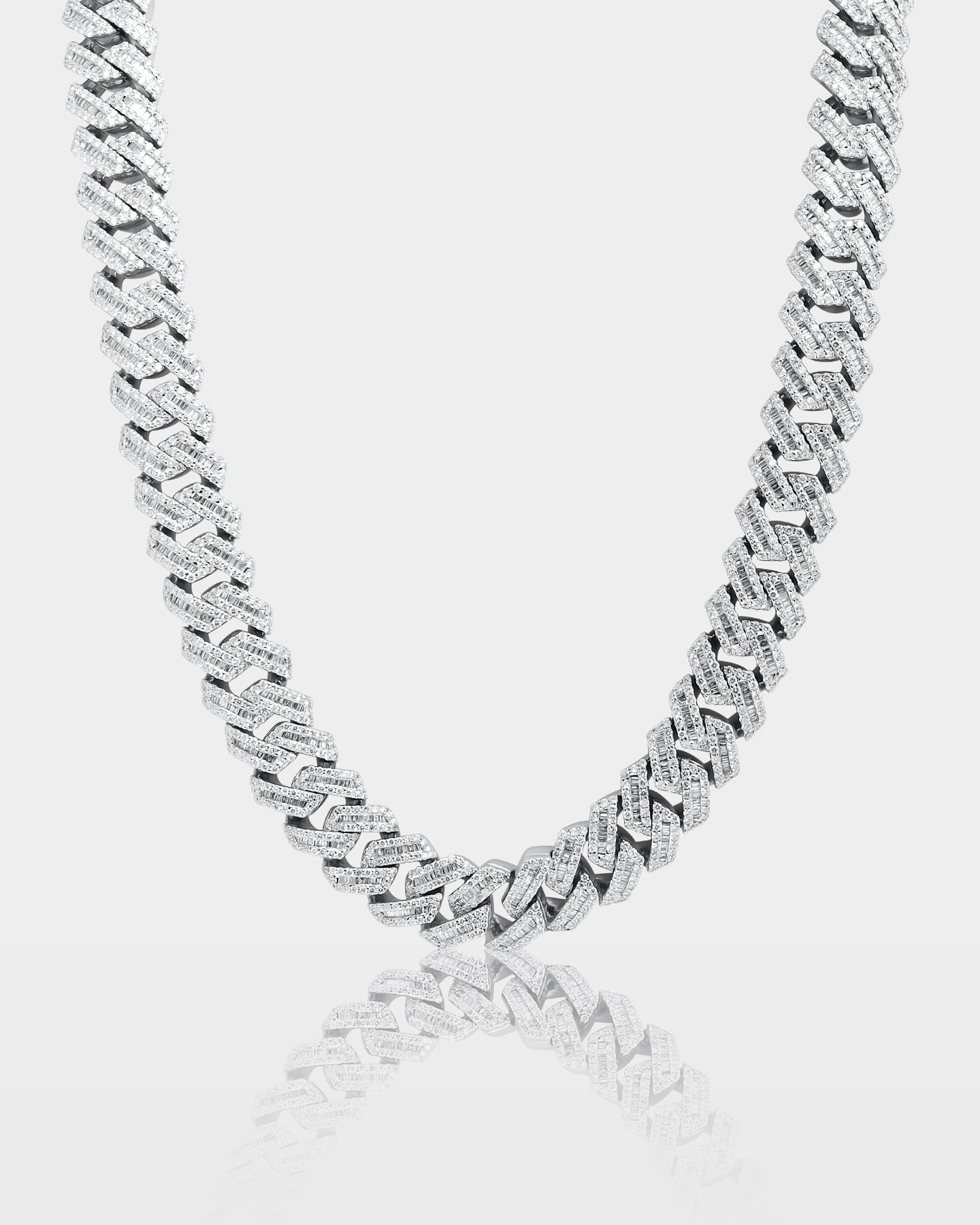 Round & Baguette Diamond Cuban Link Chain | The Ice Champ Jewelry Dallas