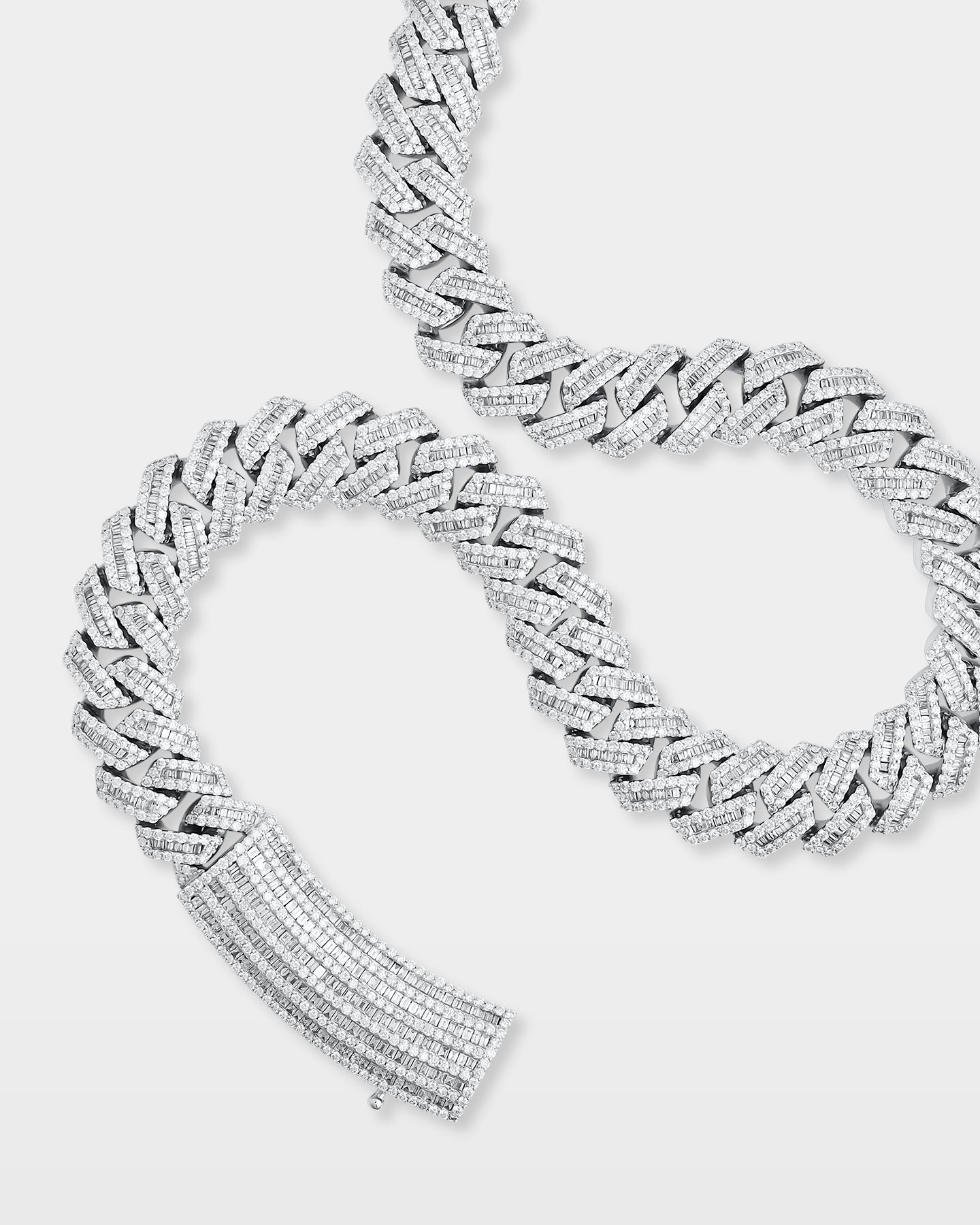 Round & Baguette Diamond Cuban Link Chain | The Ice Champ Jewelry Dallas