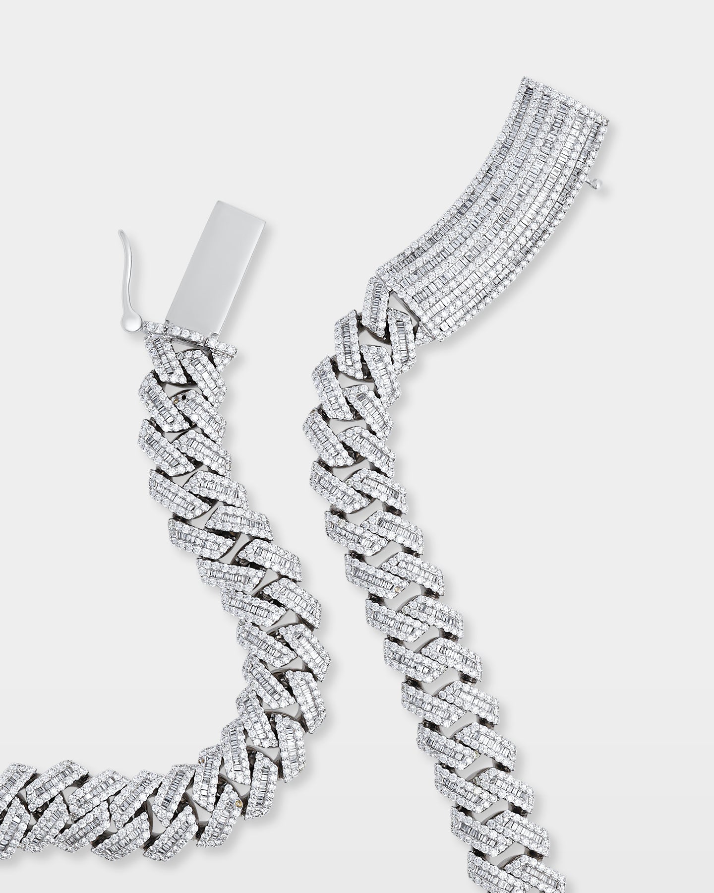 Round & Baguette Diamond Cuban Link Chain | The Ice Champ Jewelry Dallas