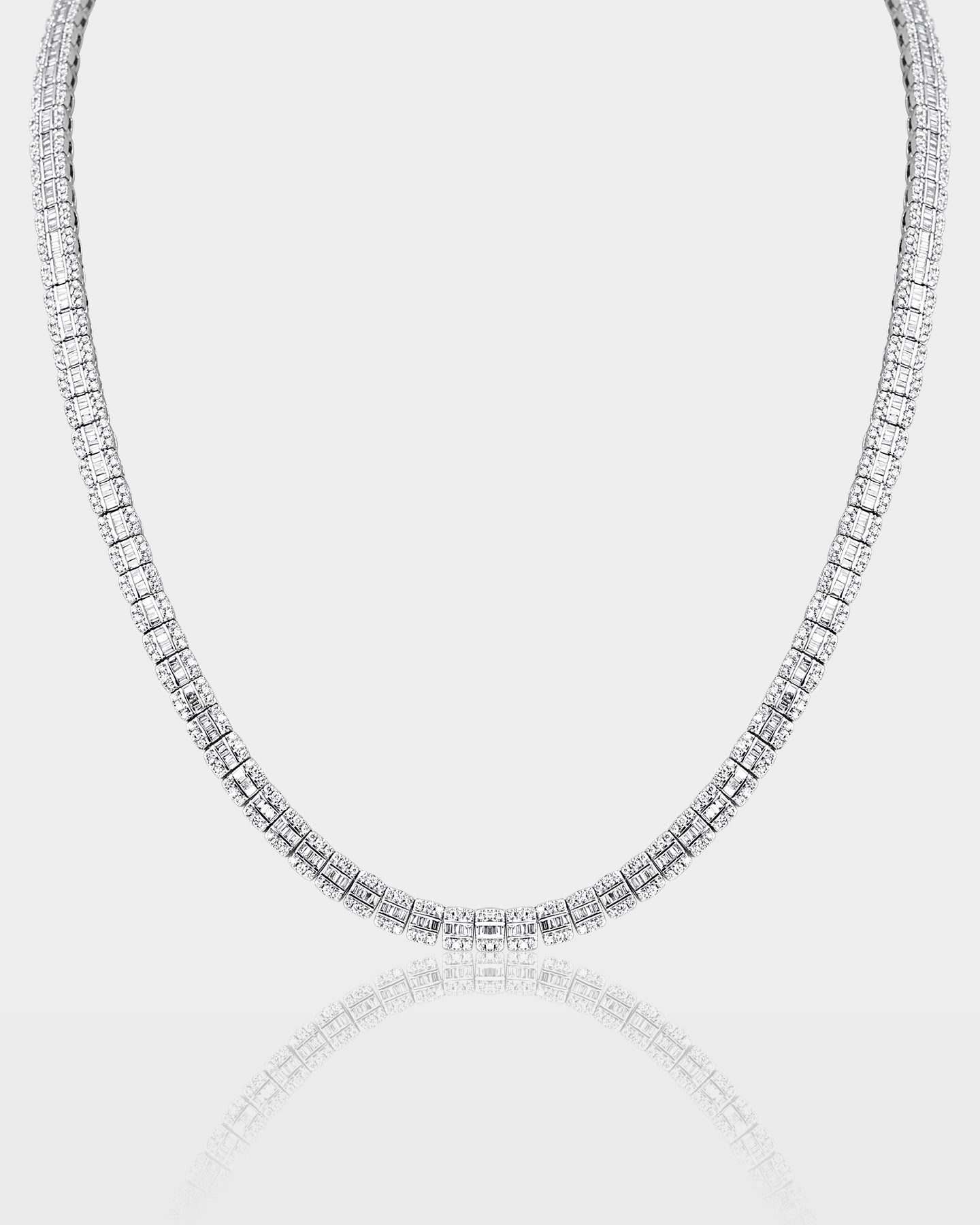 10k Gold Triple Row Diamond Tennis Necklace | The Ice Champ DFW