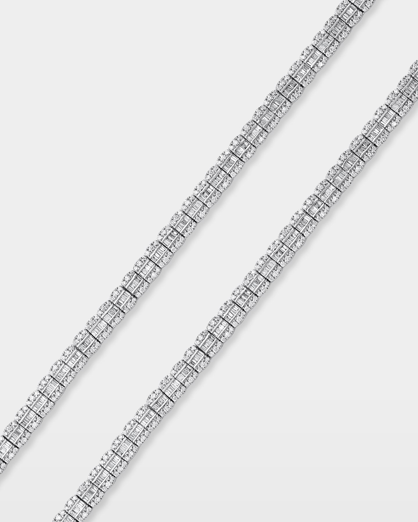 10k Gold Triple Row Diamond Tennis Necklace | The Ice Champ DFW
