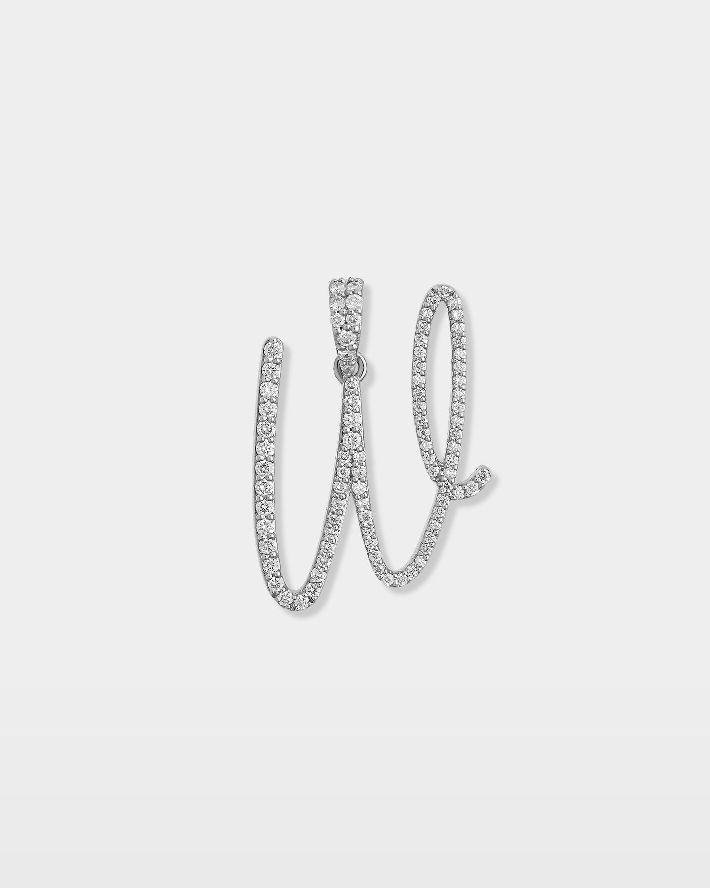 White Gold "W" Diamond Letter Pendant | The Ice Champ TX