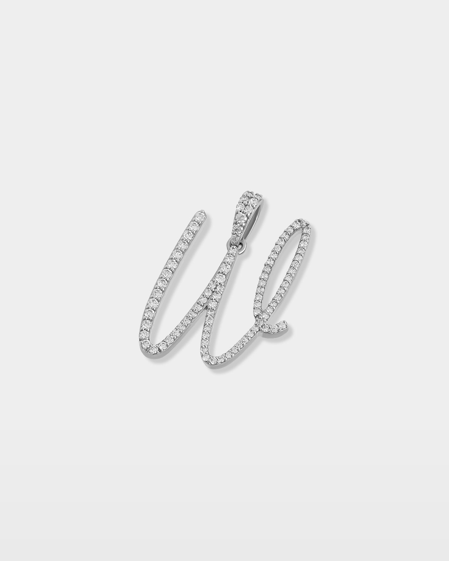 White Gold "W" Diamond Letter Pendant | The Ice Champ TX