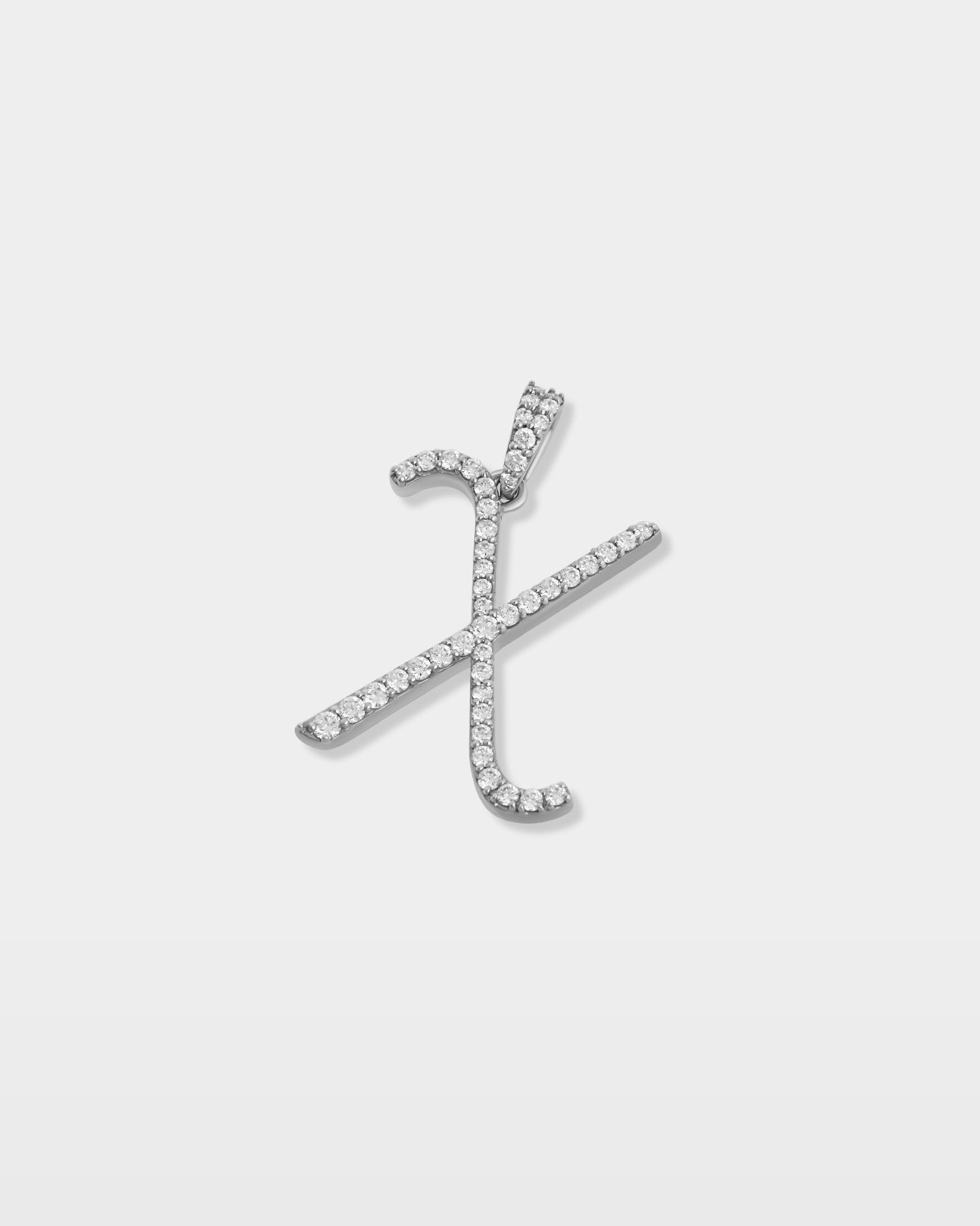 White Gold "X" Letter Diamond Pendant | The Ice Champ USA