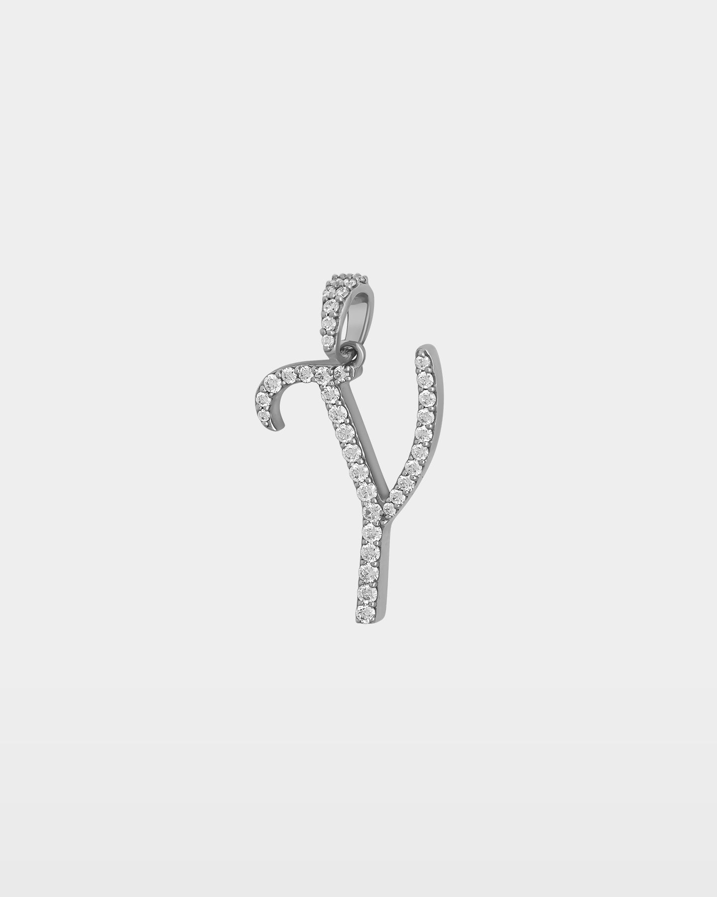 White Gold "Y" Diamond Initial Pendant | The Ice Champ Grapevine