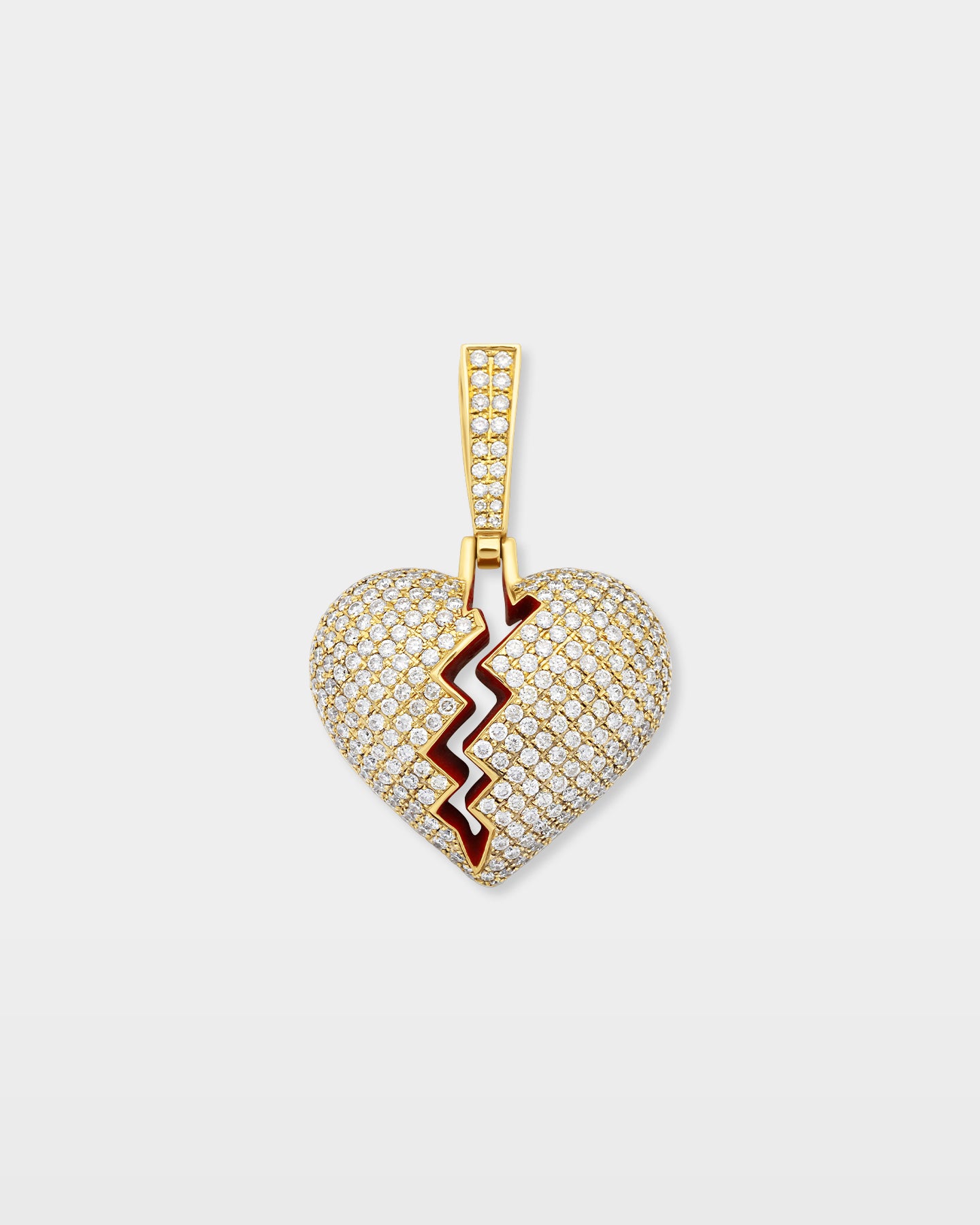 10K Gold Broken Heart Diamond Pendant | The Ice Champ Gold Pendants Dallas