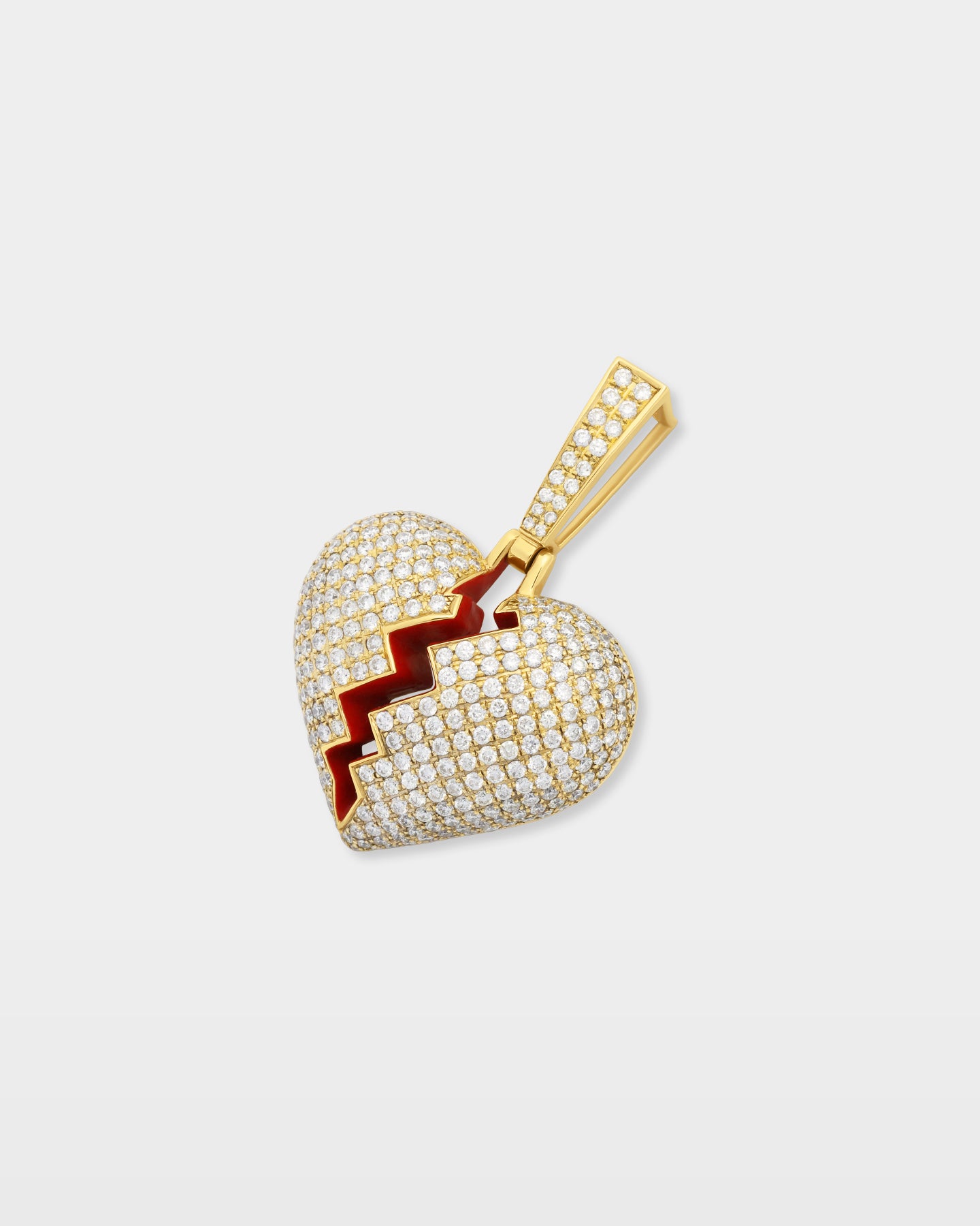 10K Gold Broken Heart Diamond Pendant | The Ice Champ Gold Pendants Dallas