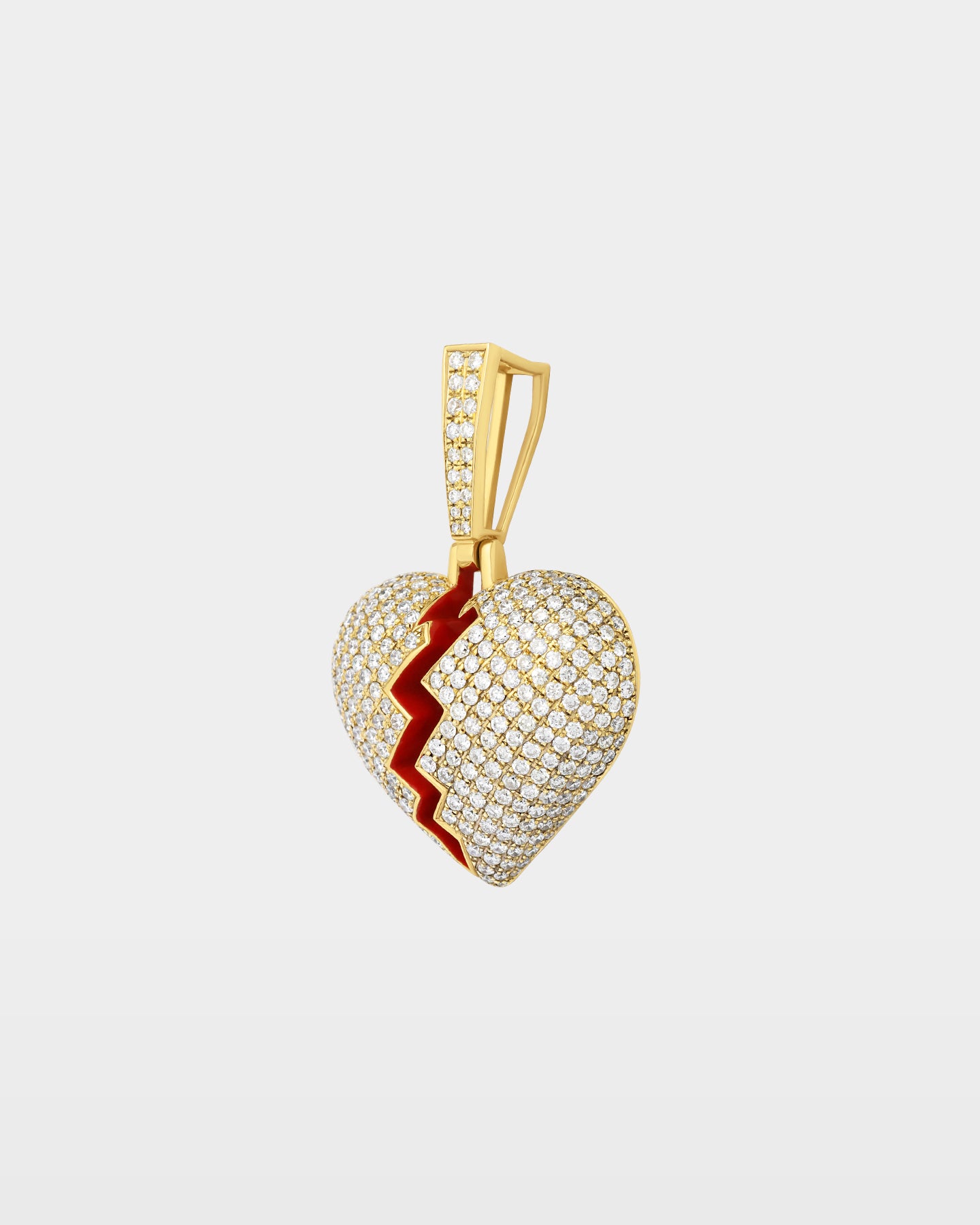 10K Gold Broken Heart Diamond Pendant | The Ice Champ Gold Pendants Dallas