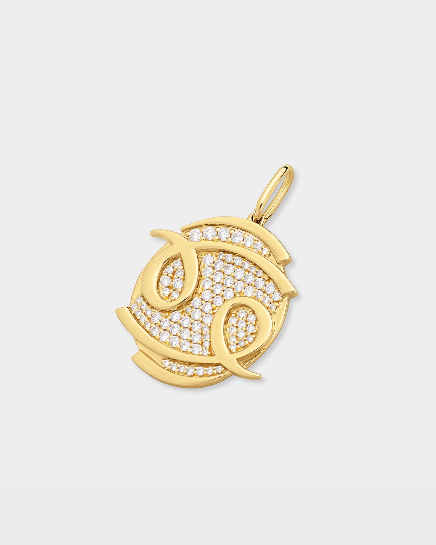 10K Gold Cancer Zodiac Diamond Pendant | The Ice Champ Zodiac Pendants Dallas
