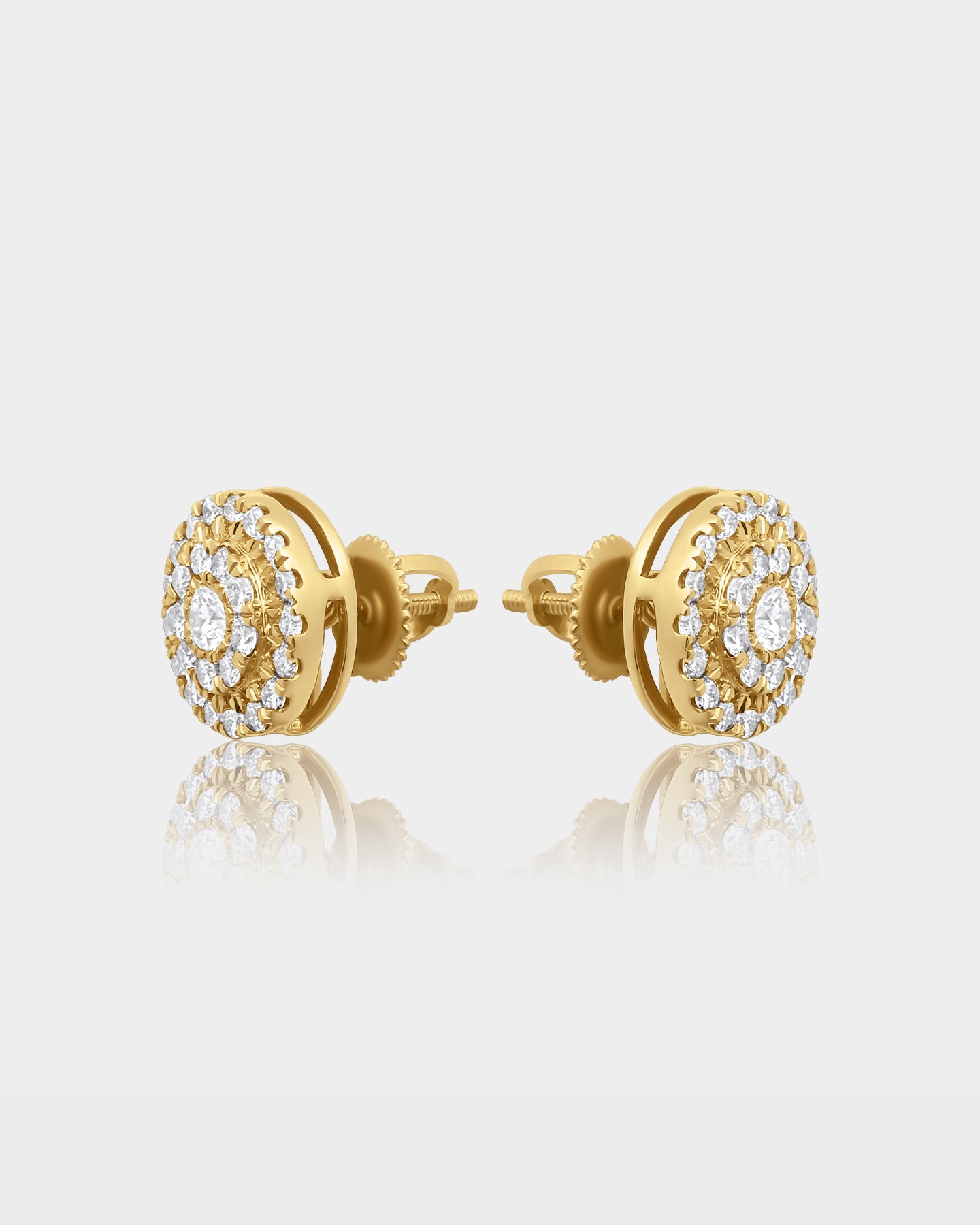 Circular Layered Diamond Studs | The Ice Champ Diamond Jewelry DFW