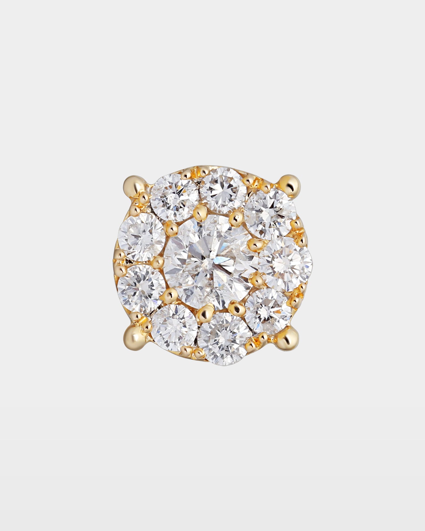 Yellow Gold Circular Round Diamond Studs | The Ice Champ Dallas Texas
