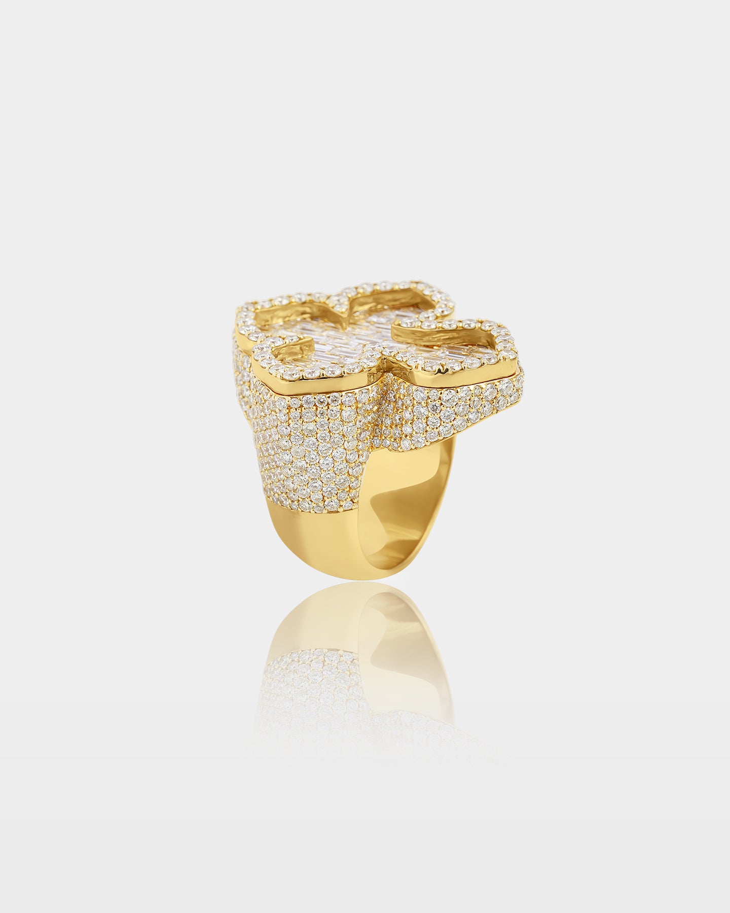 Mens Gold Cross Pavé Diamond Ring | The Ice Champ Dallas