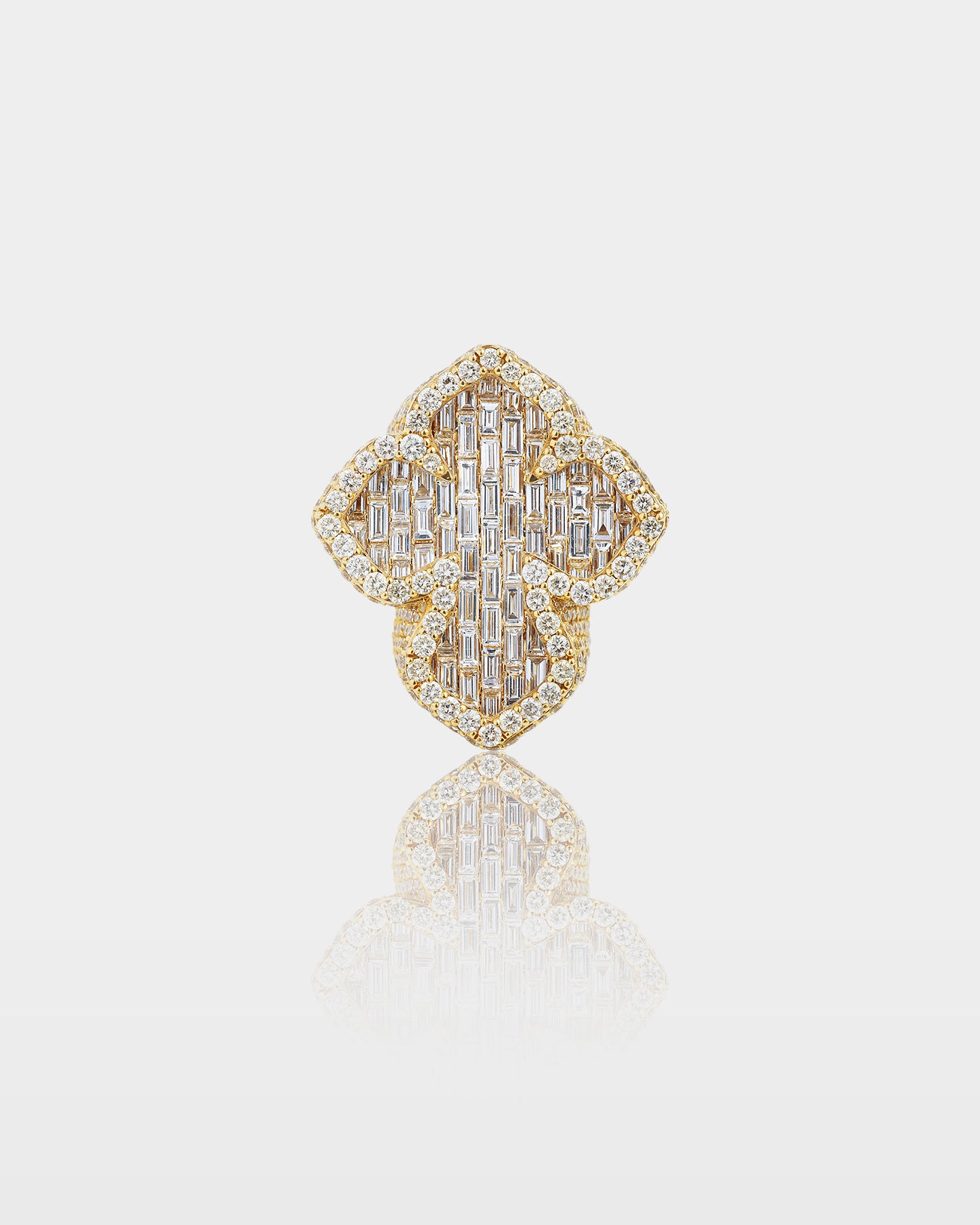 Mens Gold Cross Pavé Diamond Ring | The Ice Champ Dallas