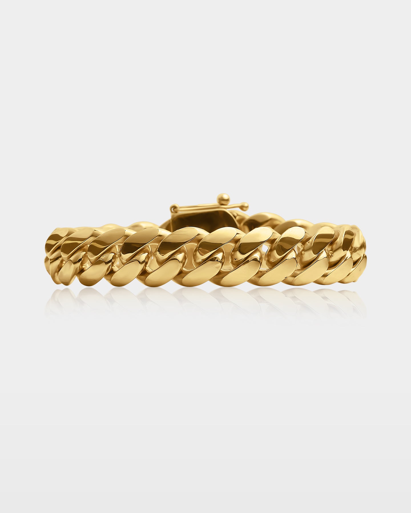 Yellow Gold Cuban Link Bracelet 16MM | The Ice Champ Jewelry USA