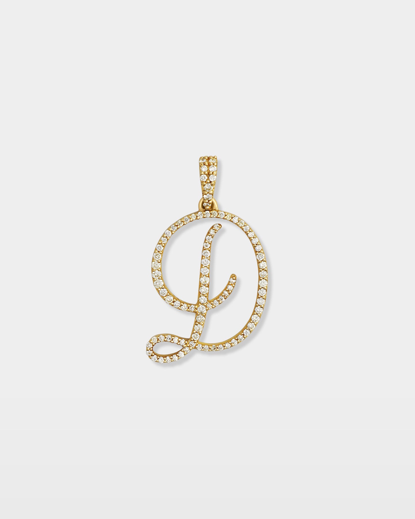 Yellow Gold "D" Letter Diamond Pendant | The Ice Champ TX