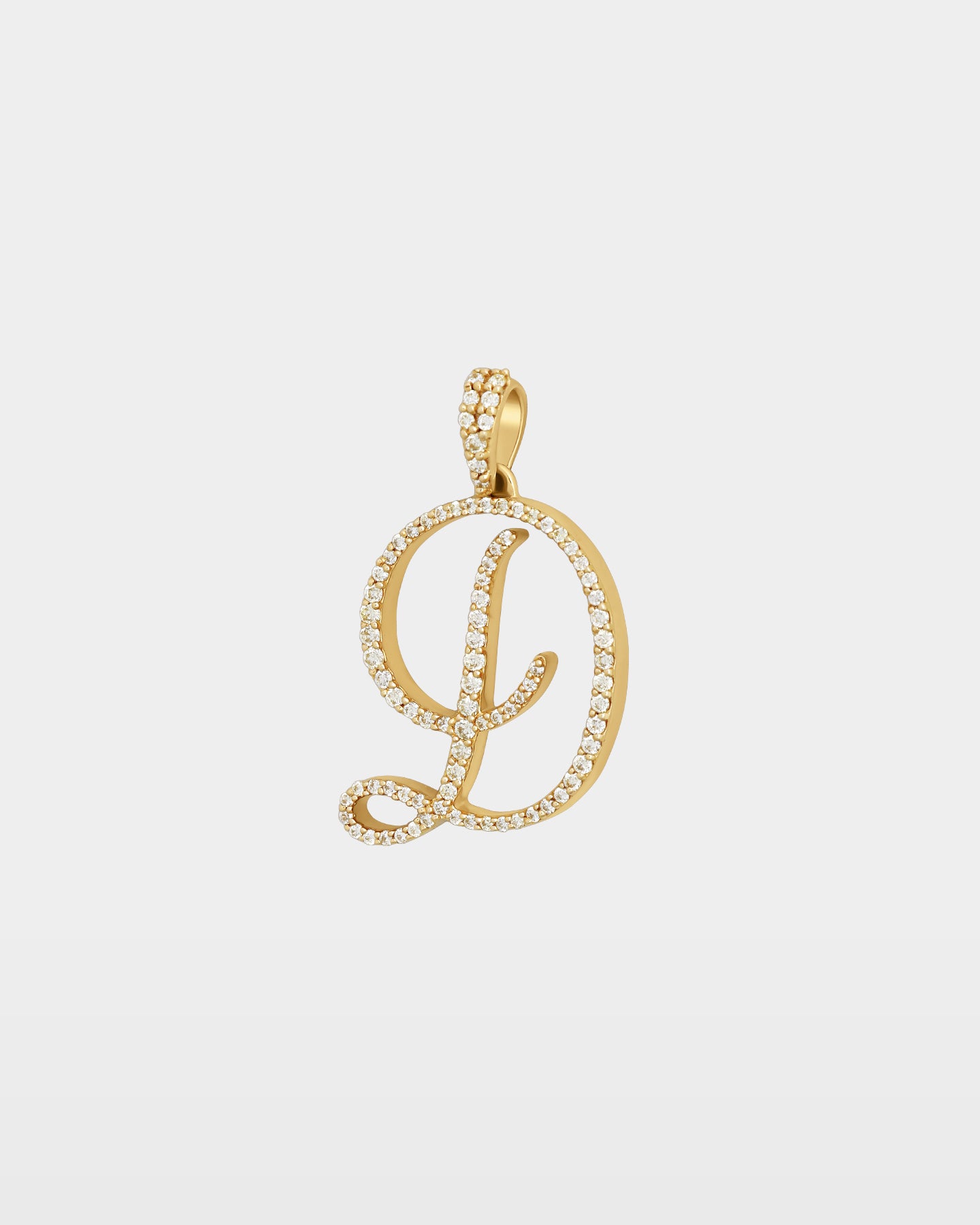 Yellow Gold "D" Letter Diamond Pendant | The Ice Champ TX