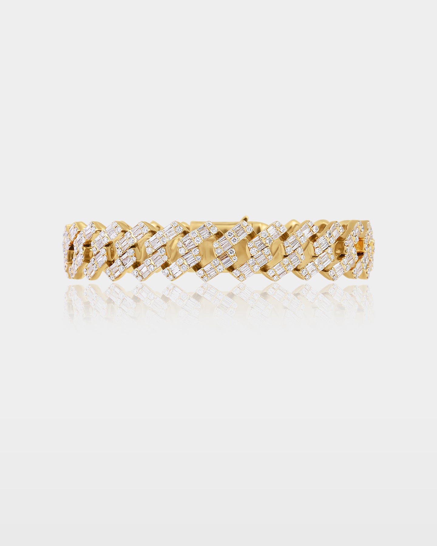 14k Gold Diamond Baguette Cuban Link Bracelet | The Ice Champ Texas