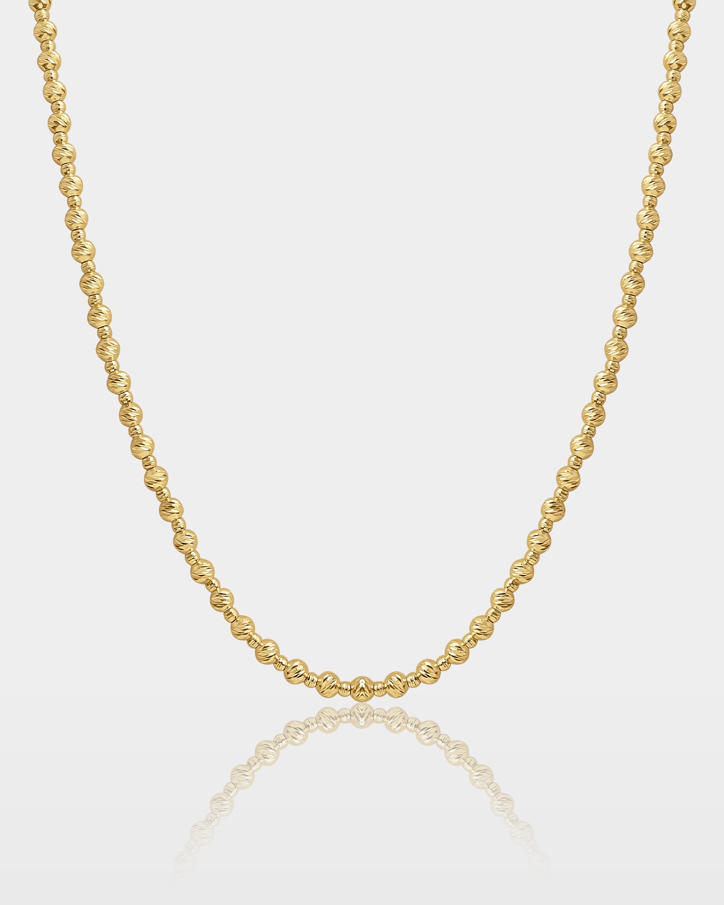 Yellow Gold Diamond Cut Bead Chain | The Ice Champ Necklaces