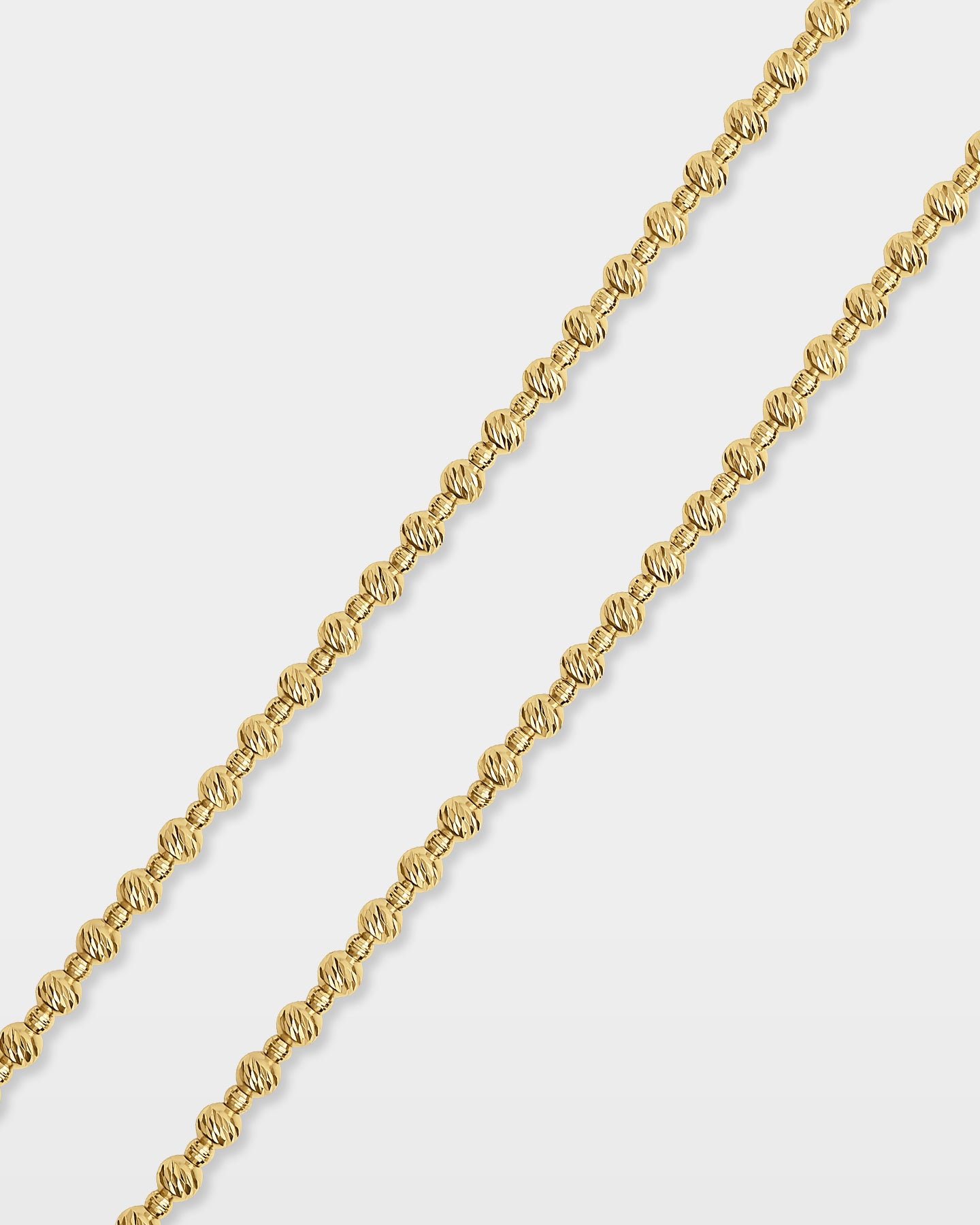 Yellow Gold Diamond Cut Bead Chain | The Ice Champ Necklaces