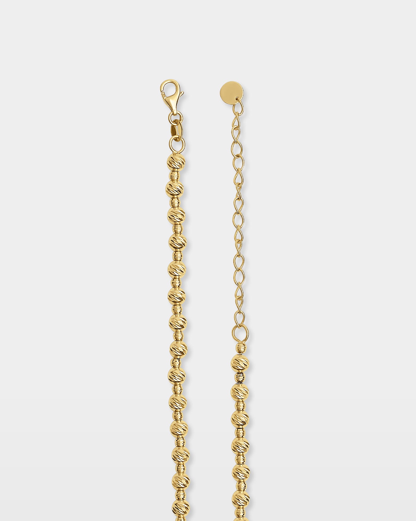 Yellow Gold Diamond Cut Bead Chain | The Ice Champ Necklaces