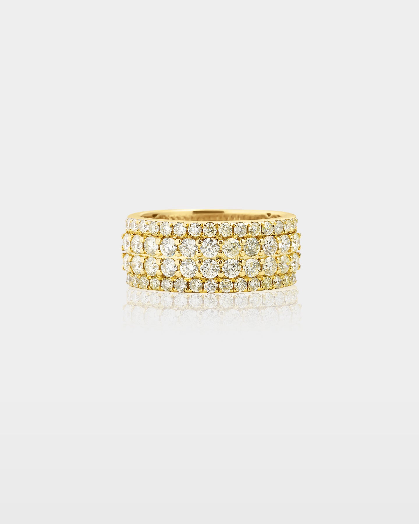 10K Gold Four Row Half Eternity Band | The Ice Champ Texas