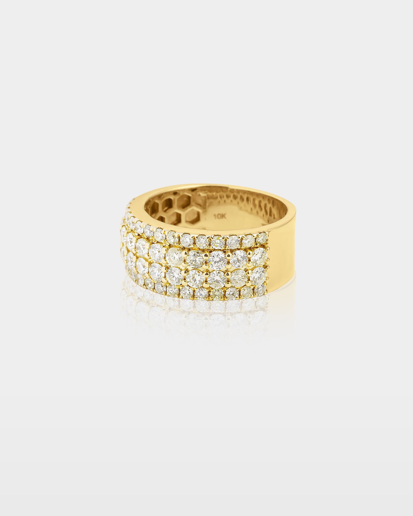 10K Gold Four Row Half Eternity Band | The Ice Champ Texas