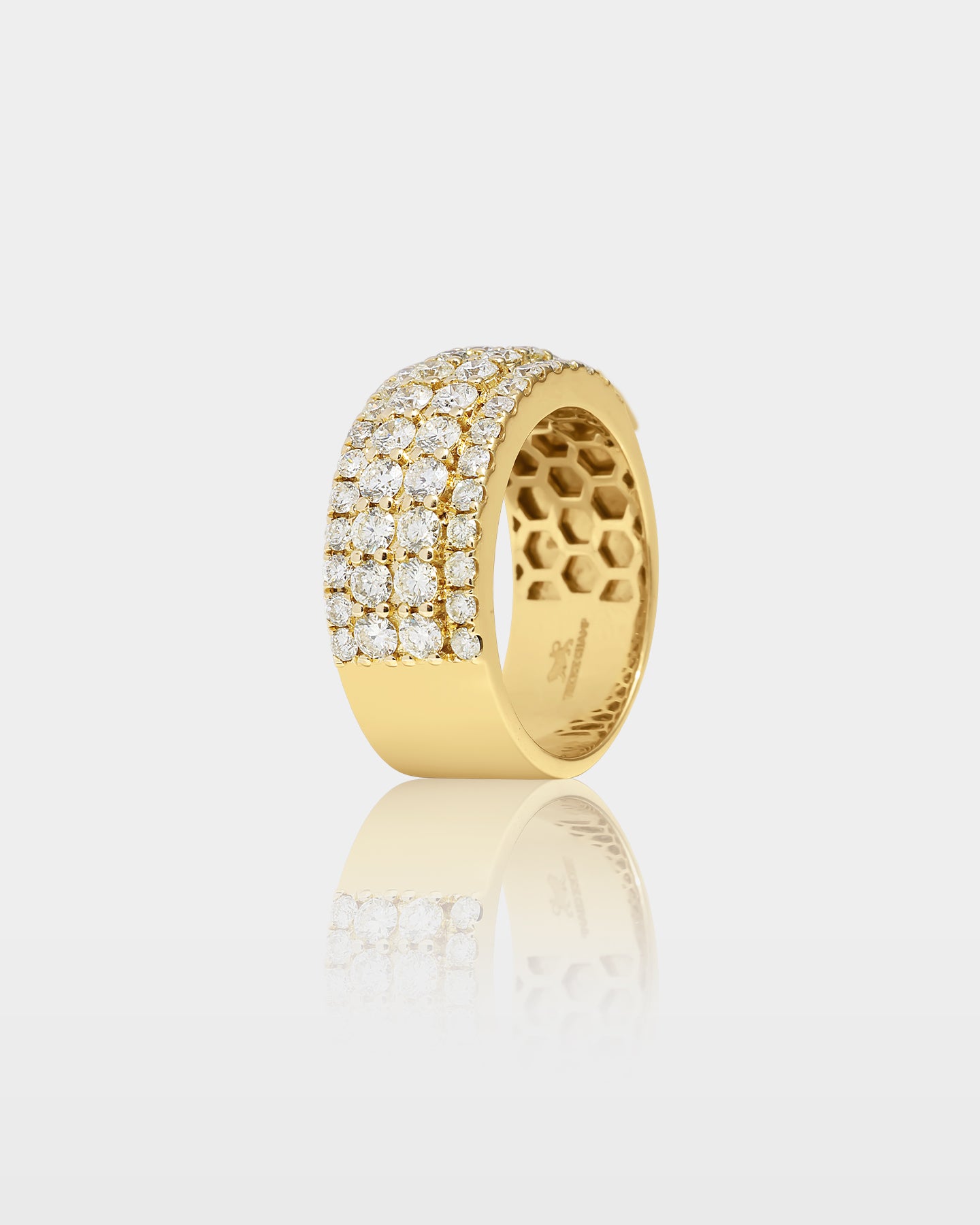 10K Gold Four Row Half Eternity Band | The Ice Champ Texas