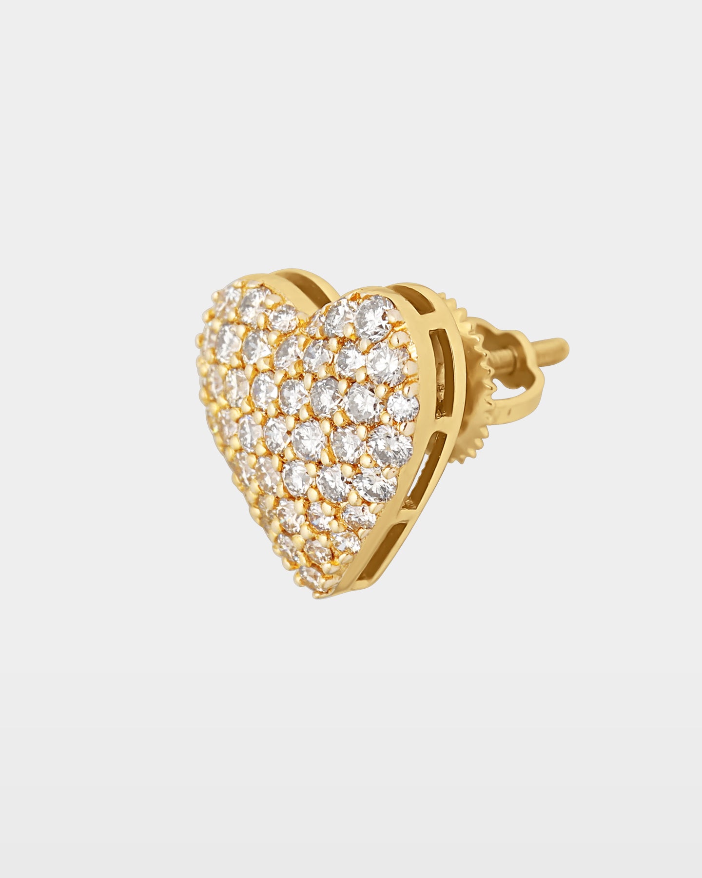 Gold Heart Cluster Diamond Stud Earrings | The Ice Champ Dallas, TX
