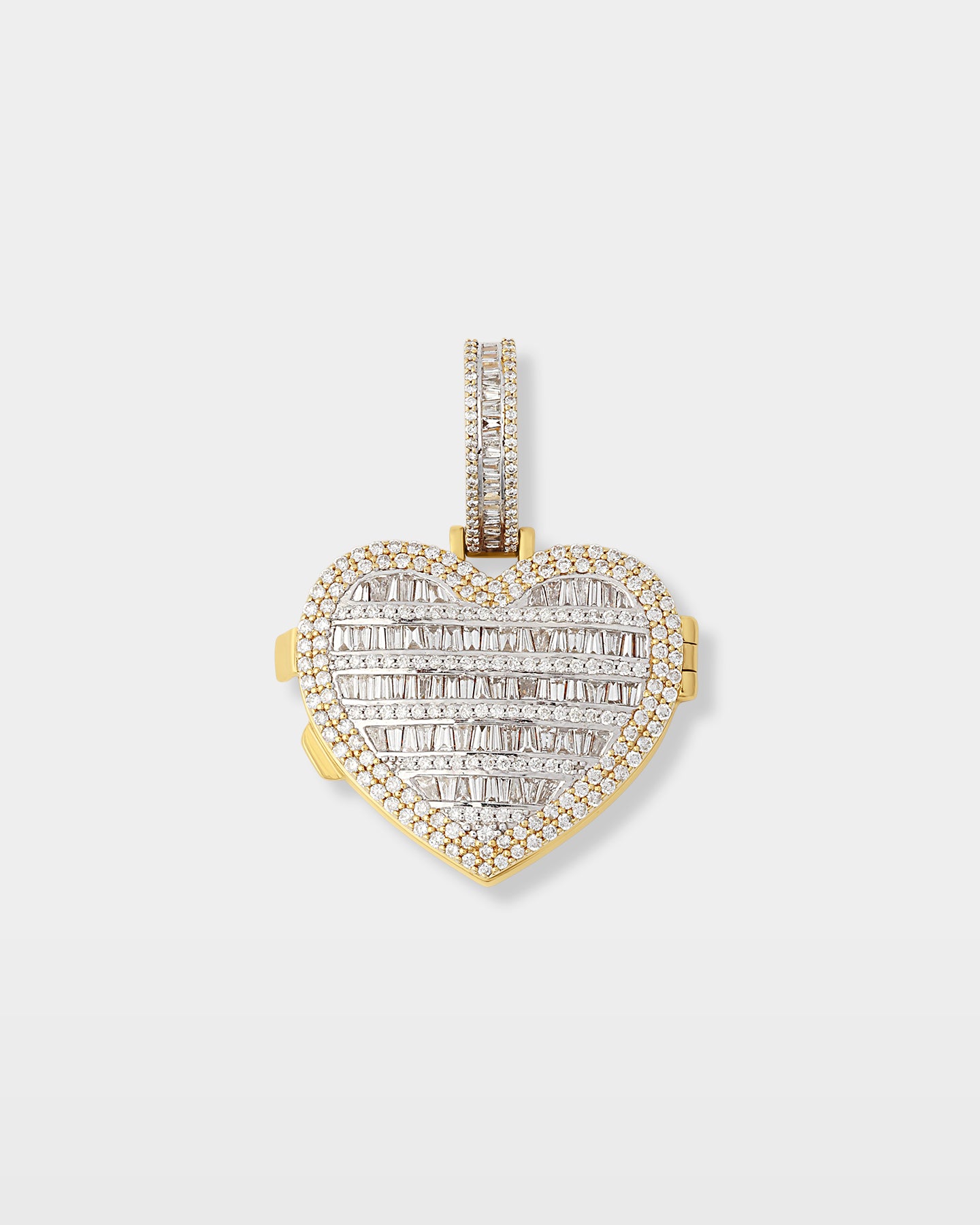 Yellow Gold Heart Locket Diamond Pendant | The Ice Champ