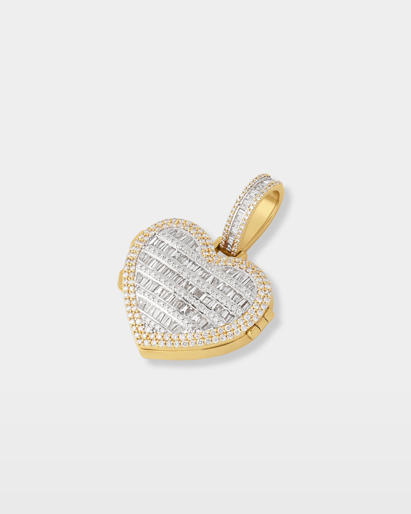 Yellow Gold Heart Locket Diamond Pendant | The Ice Champ