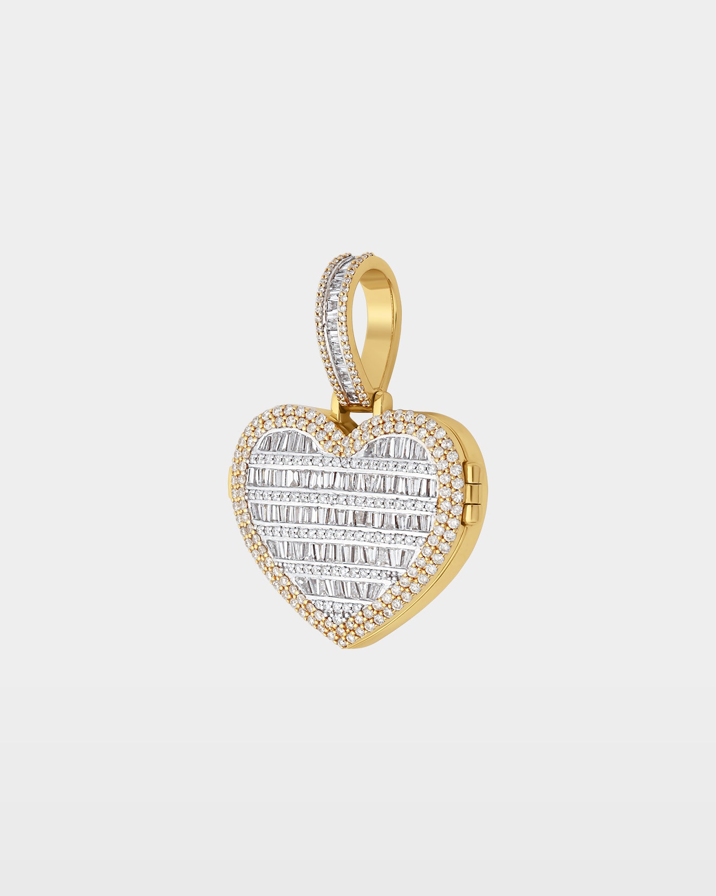 Yellow Gold Heart Locket Diamond Pendant | The Ice Champ