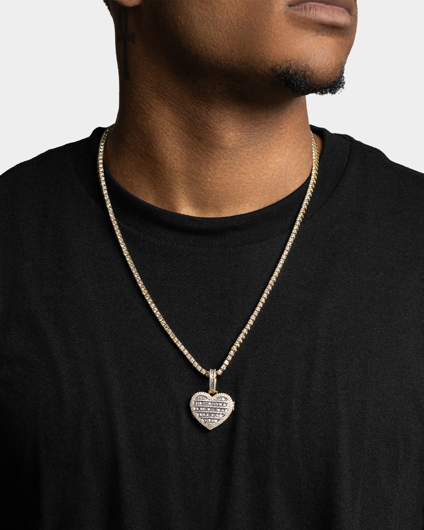 Yellow Gold Heart Locket Diamond Pendant | The Ice Champ