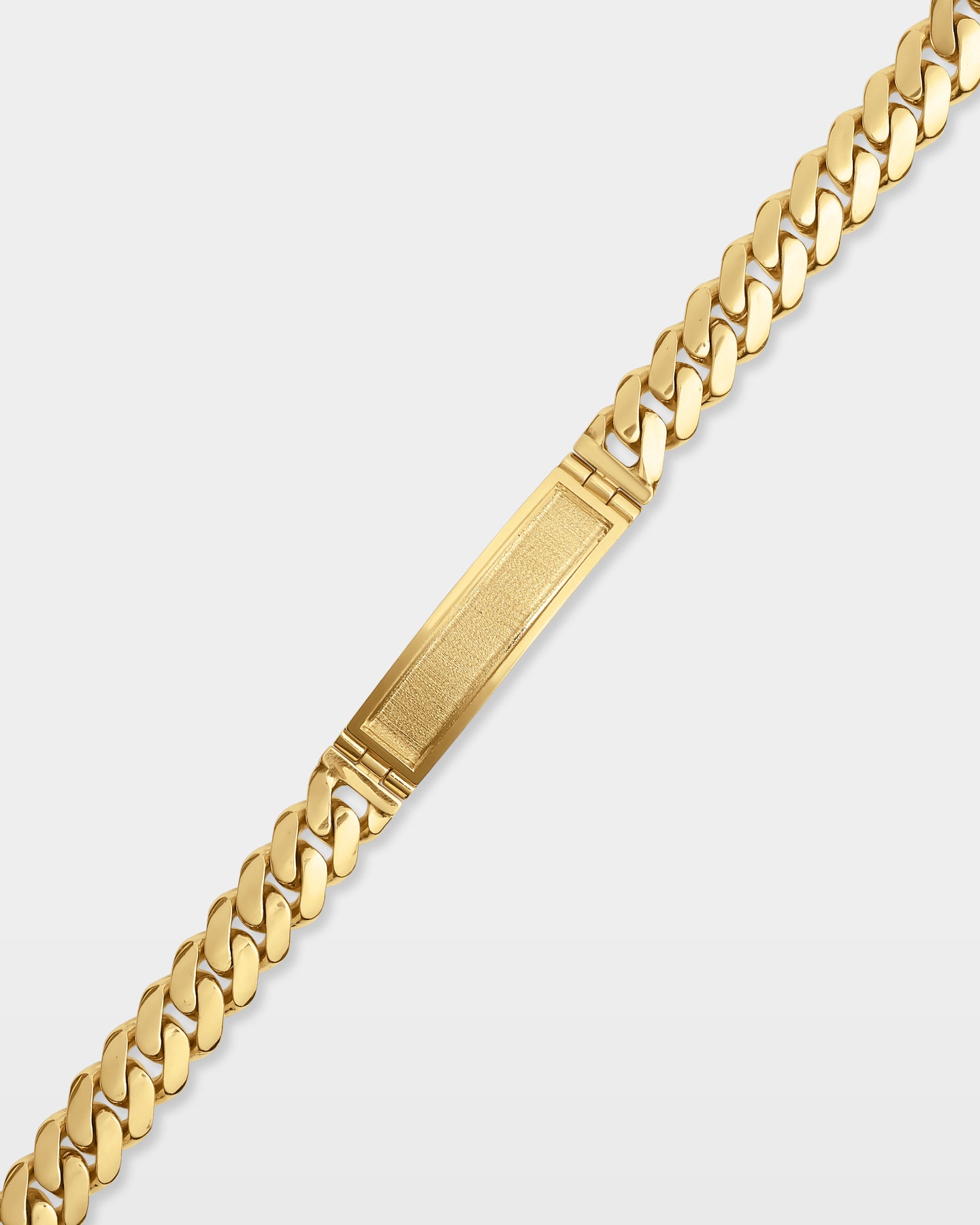 Yellow Gold ID Cuban Bracelet | The Ice Champ Dallas