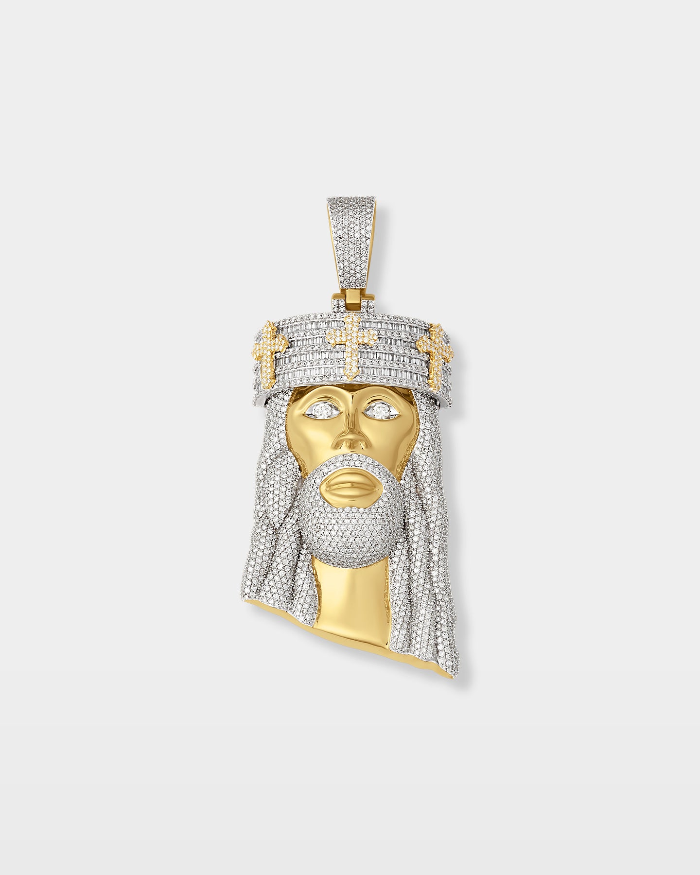 Yellow Gold Jesus Diamond Pendant | The Ice Champ TX