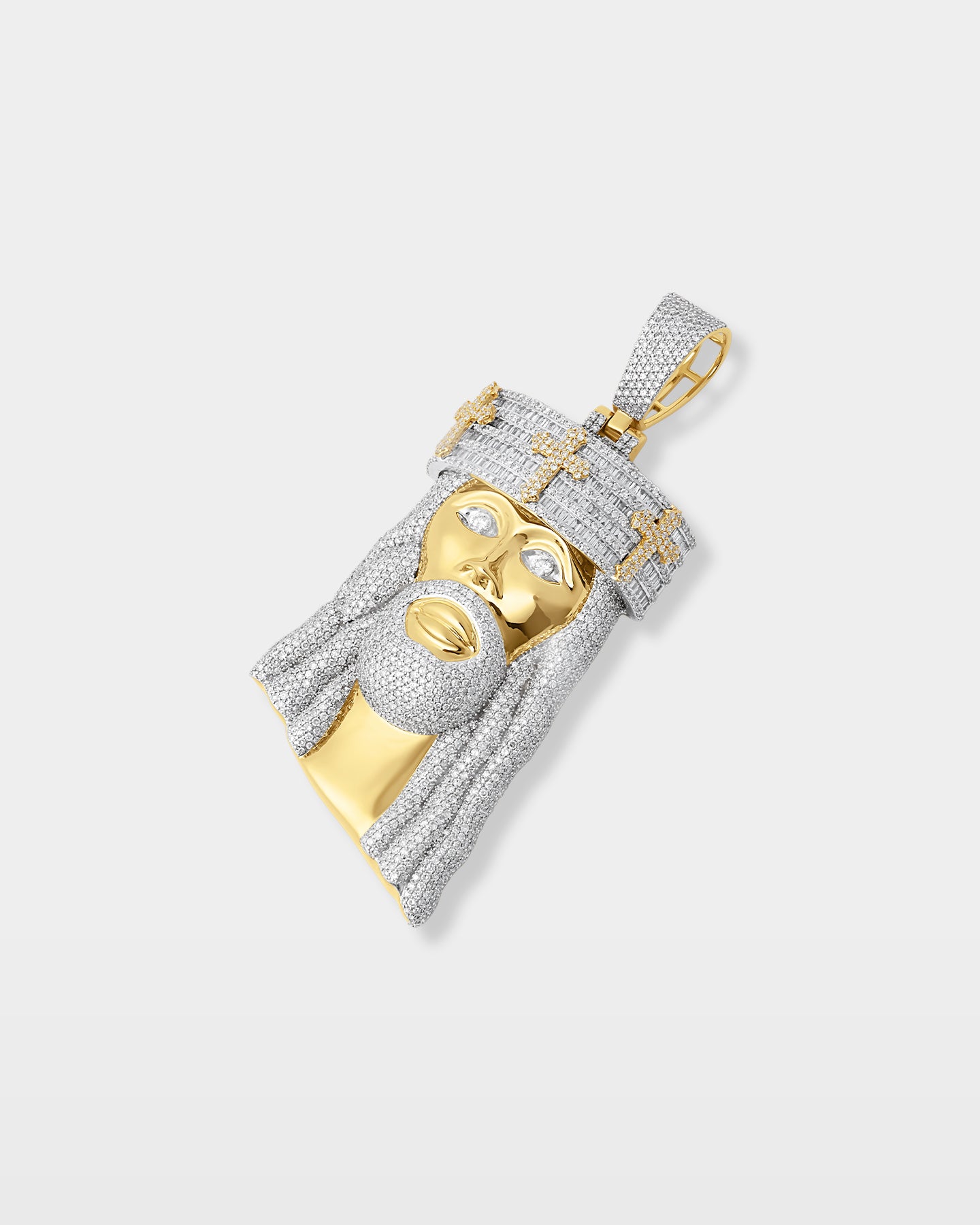 Yellow Gold Jesus Diamond Pendant | The Ice Champ TX