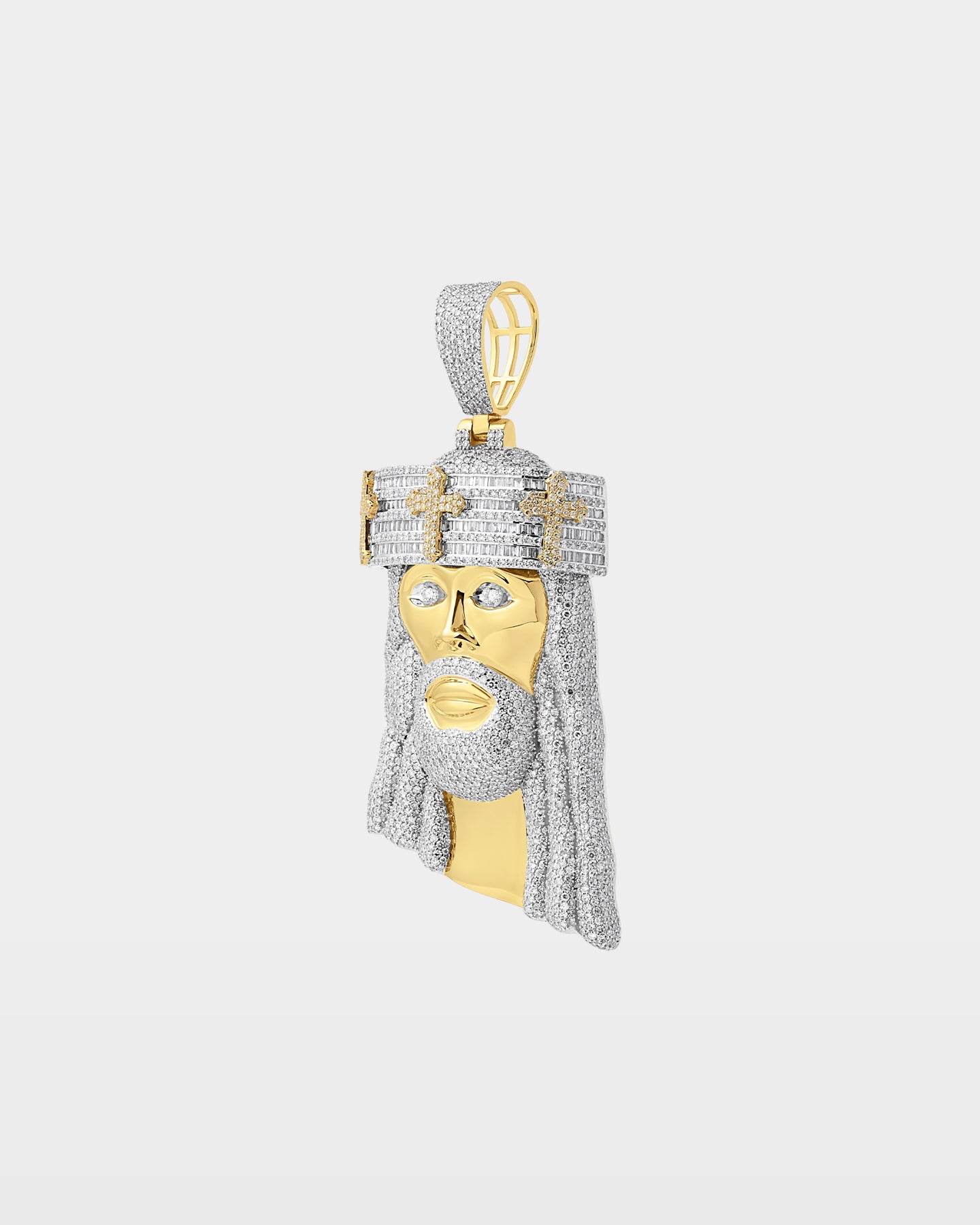 Yellow Gold Jesus Diamond Pendant | The Ice Champ TX